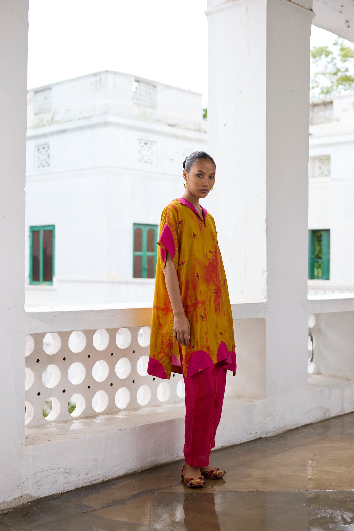 Yellow & Pink Sunbean Tunic Set