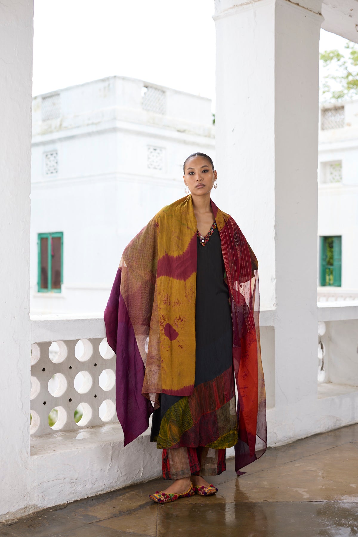 Black Impasto Tunic Set
