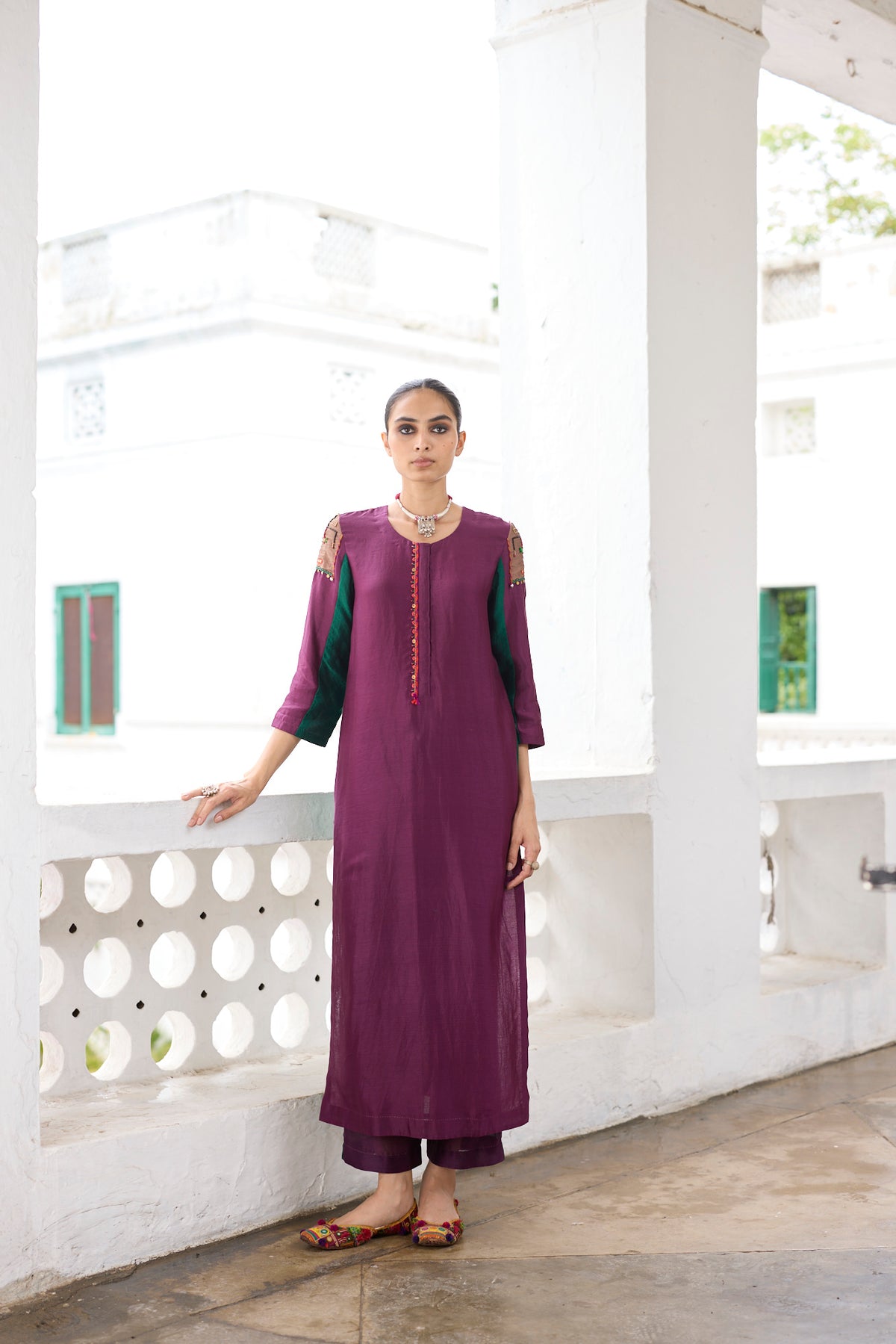 Green & Purple Imperial Tunic Set