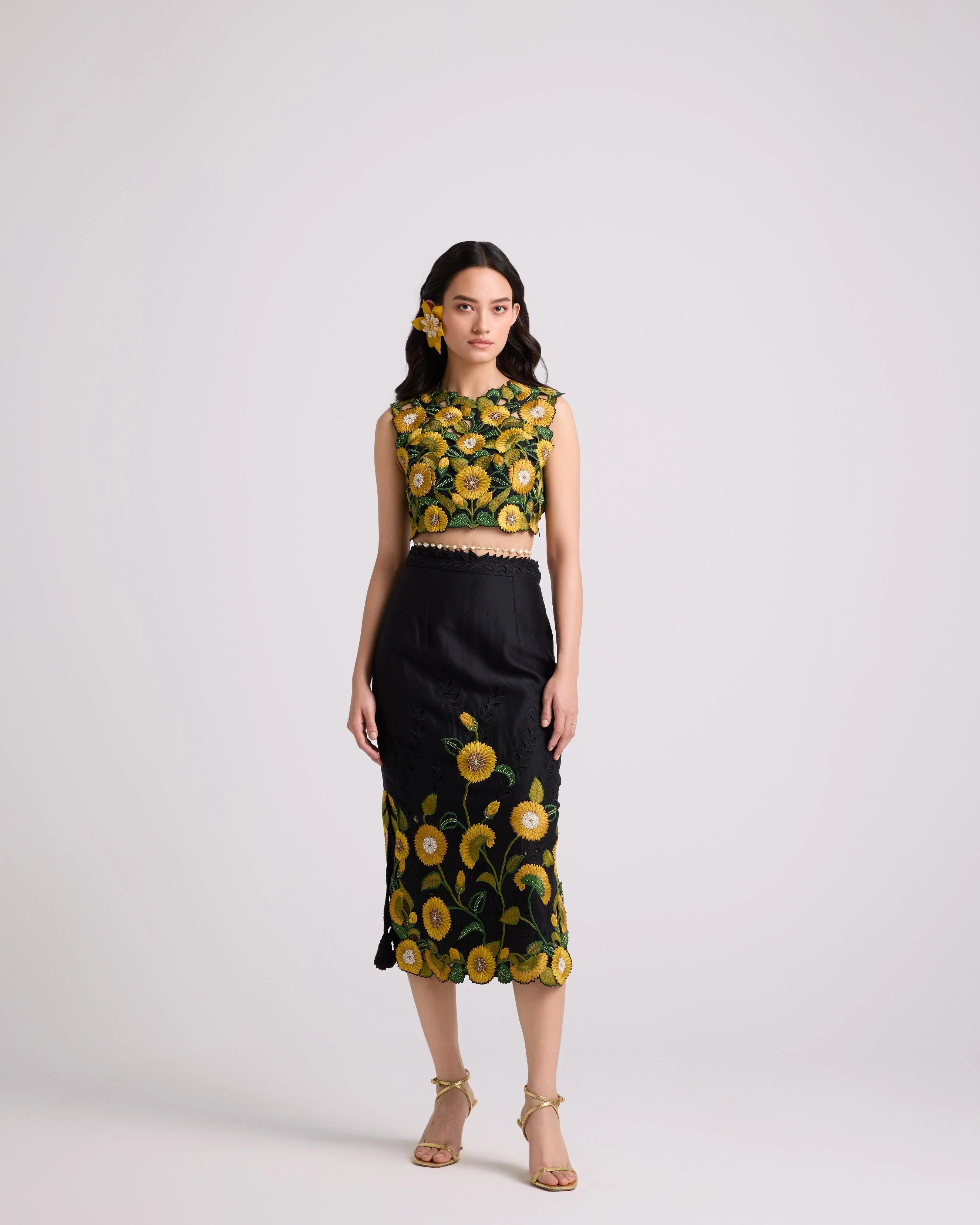 Black Sunflower Skirt