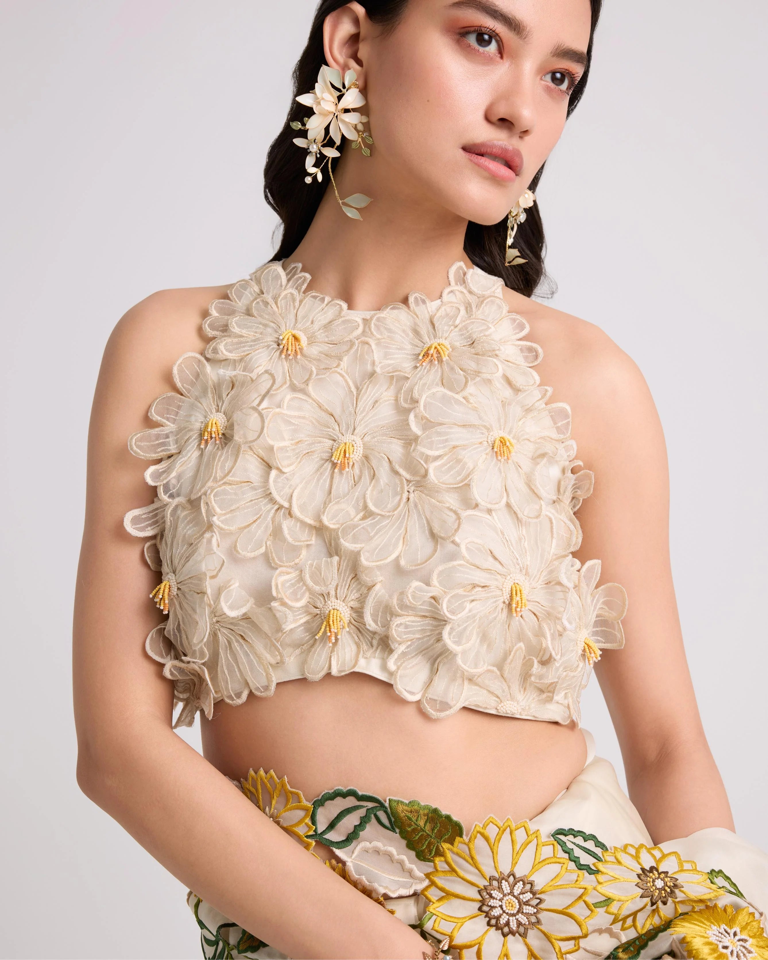 Ivory Daisy 3D Applique Top