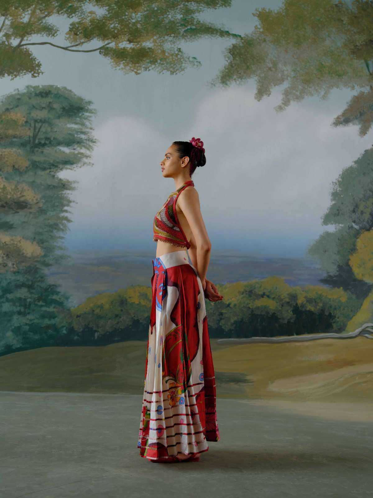 Scarlet Meadow Skirt Set