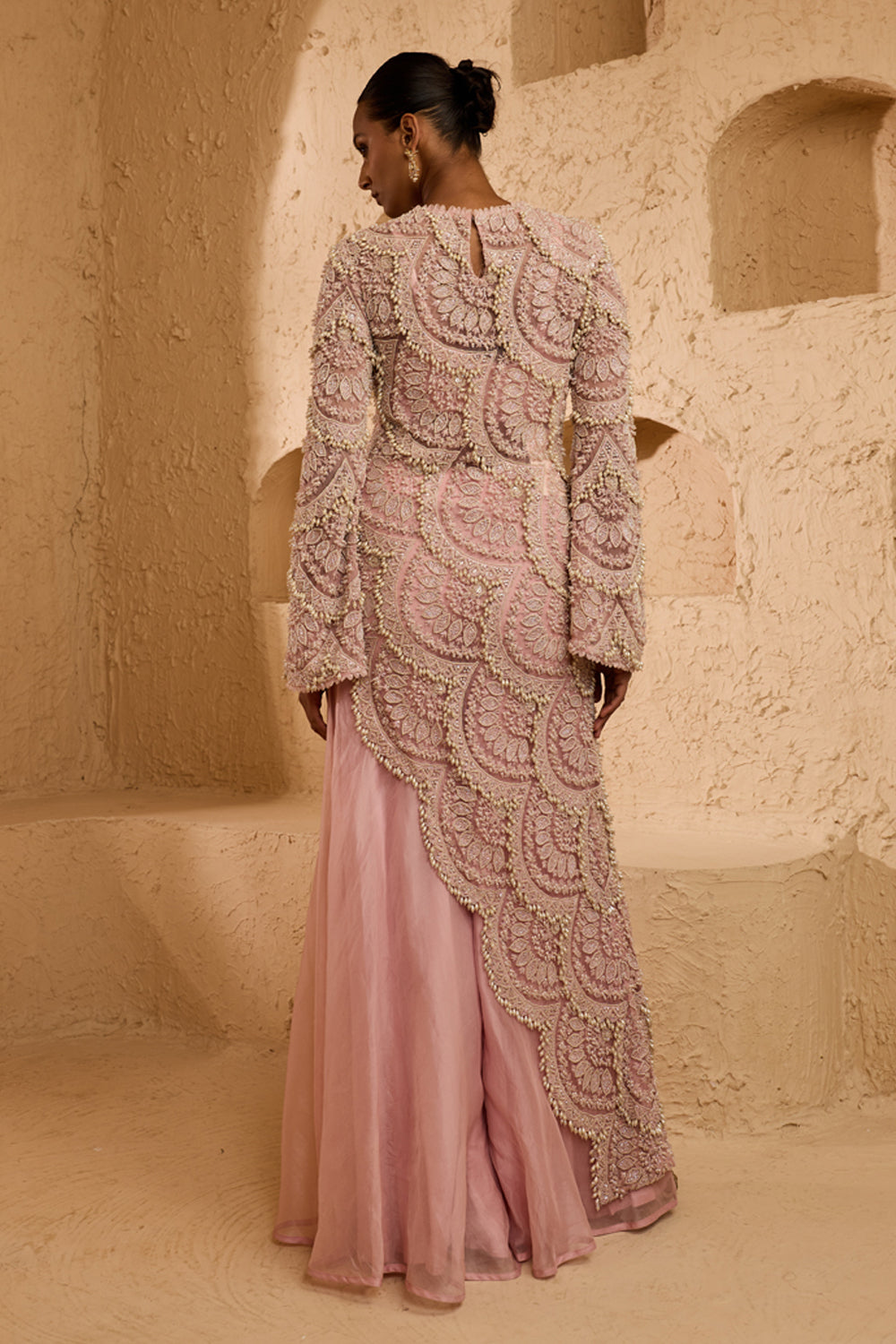 Net Alina Asymmetric Kurta Set