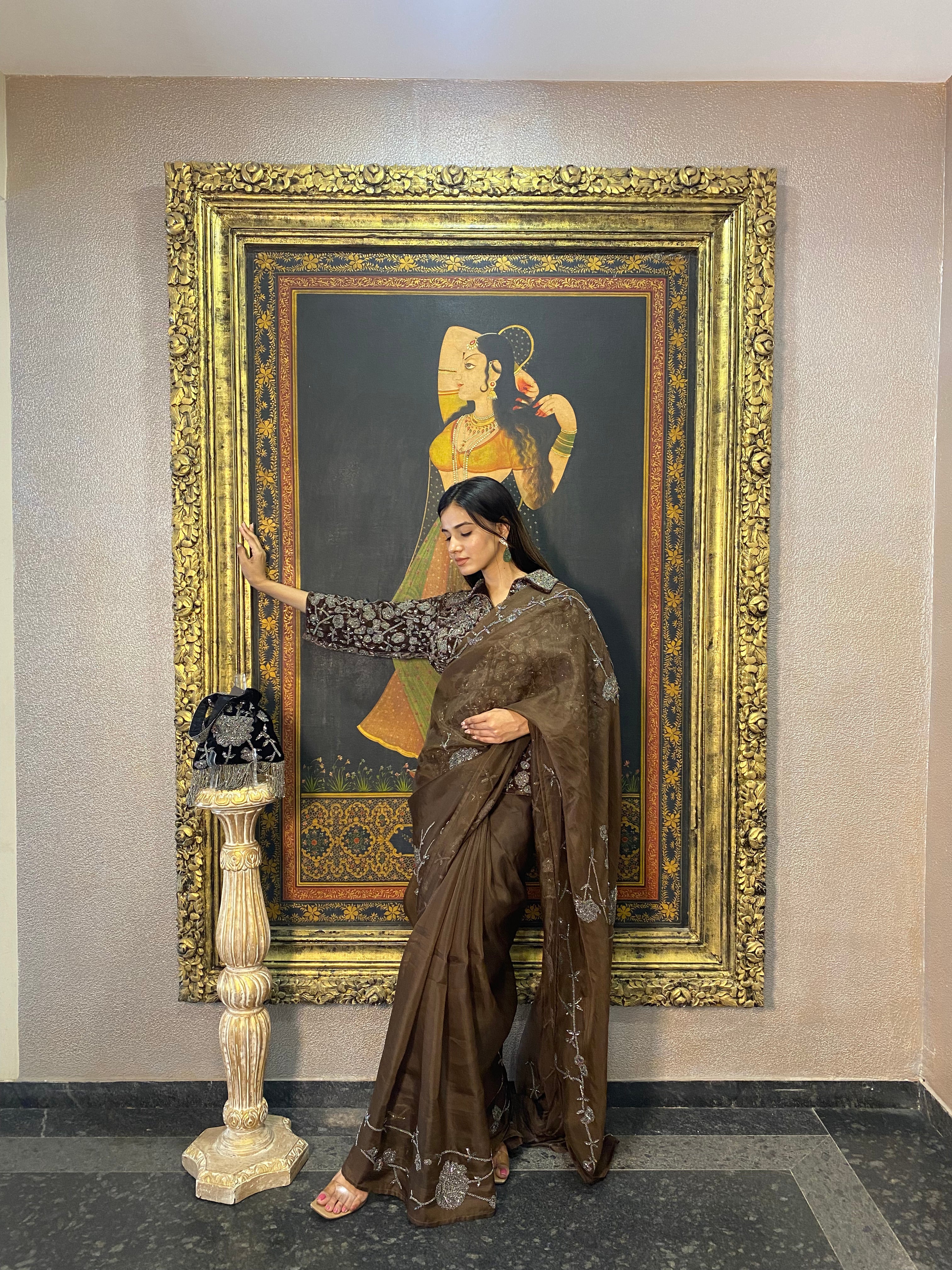 BROWN SAREE