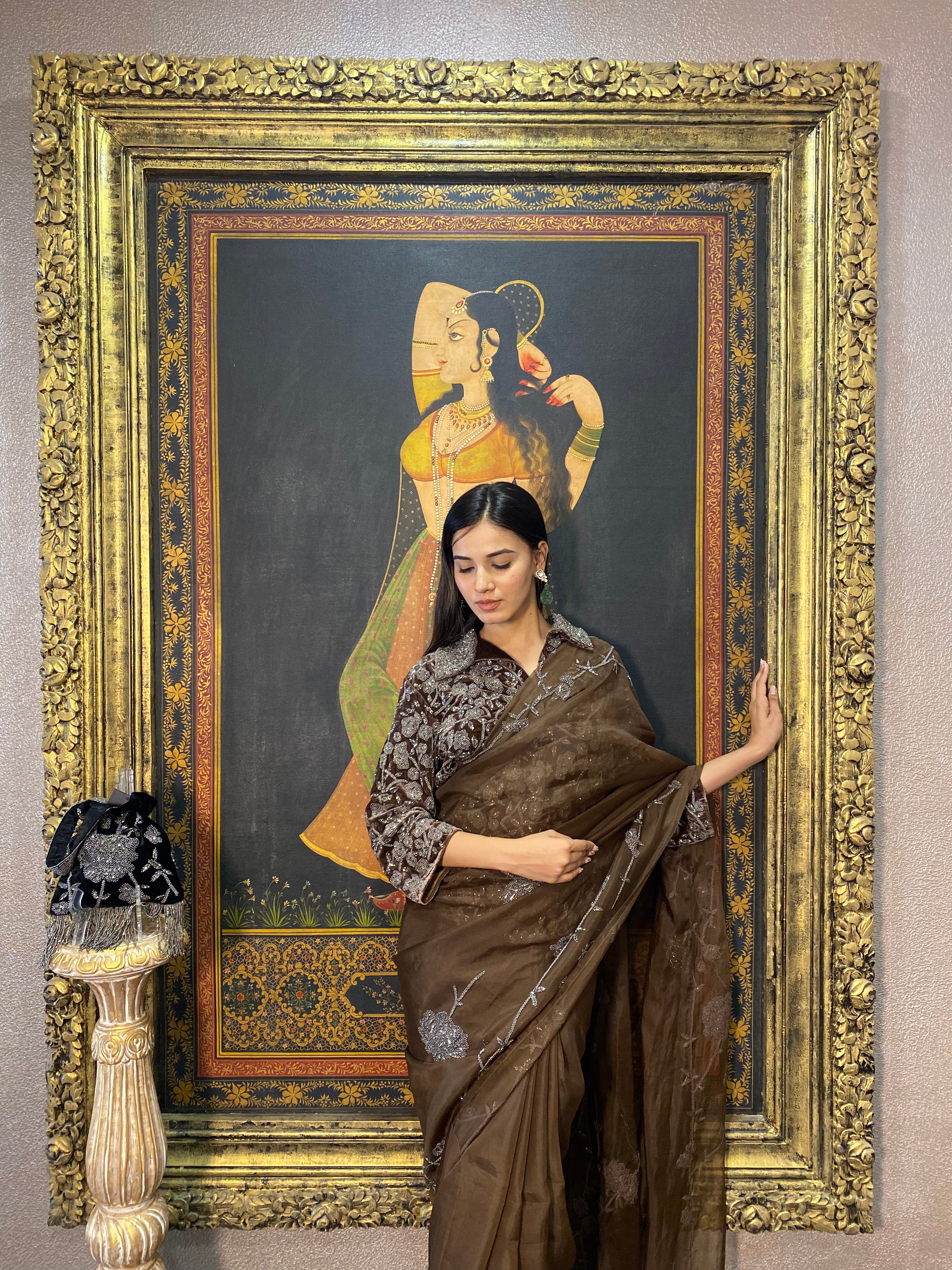BROWN SAREE