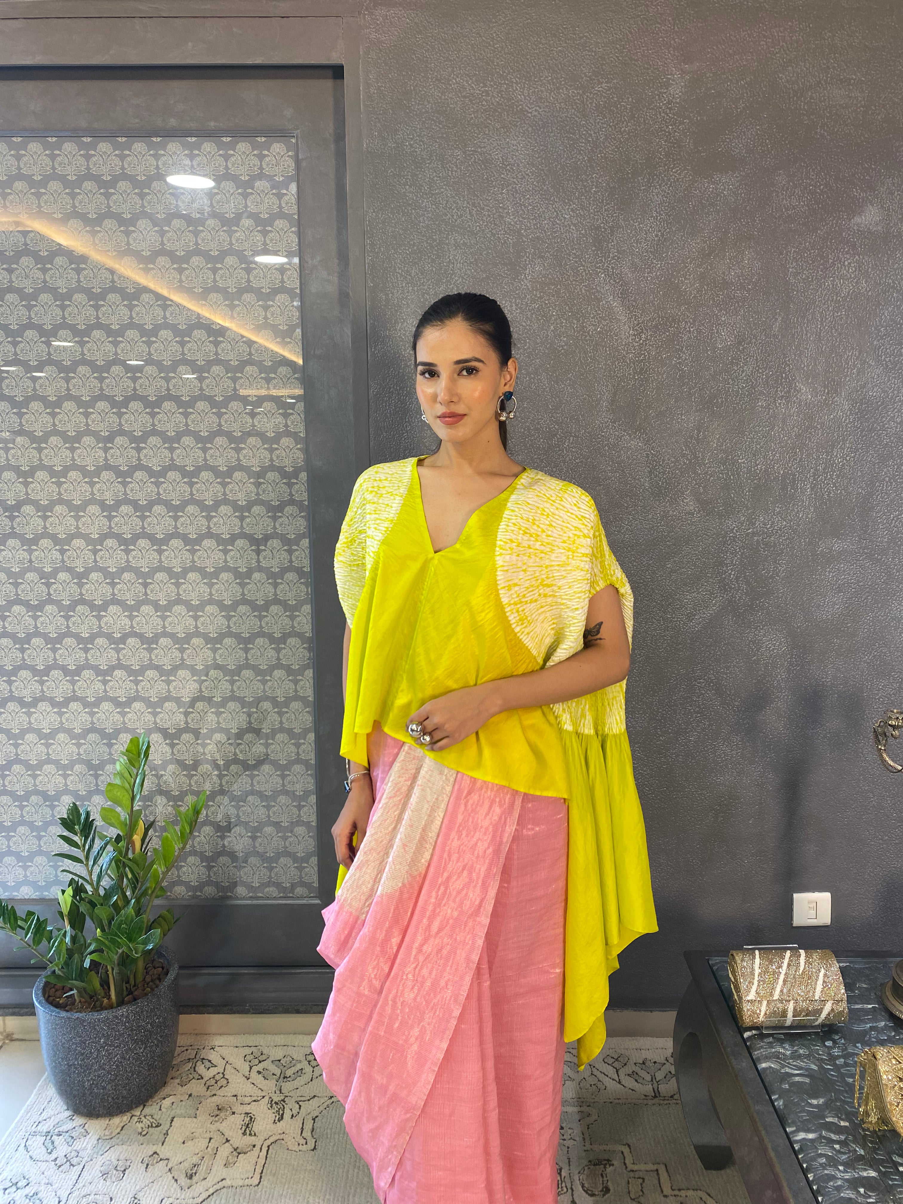 Handsfree Saree - Metallic Pink