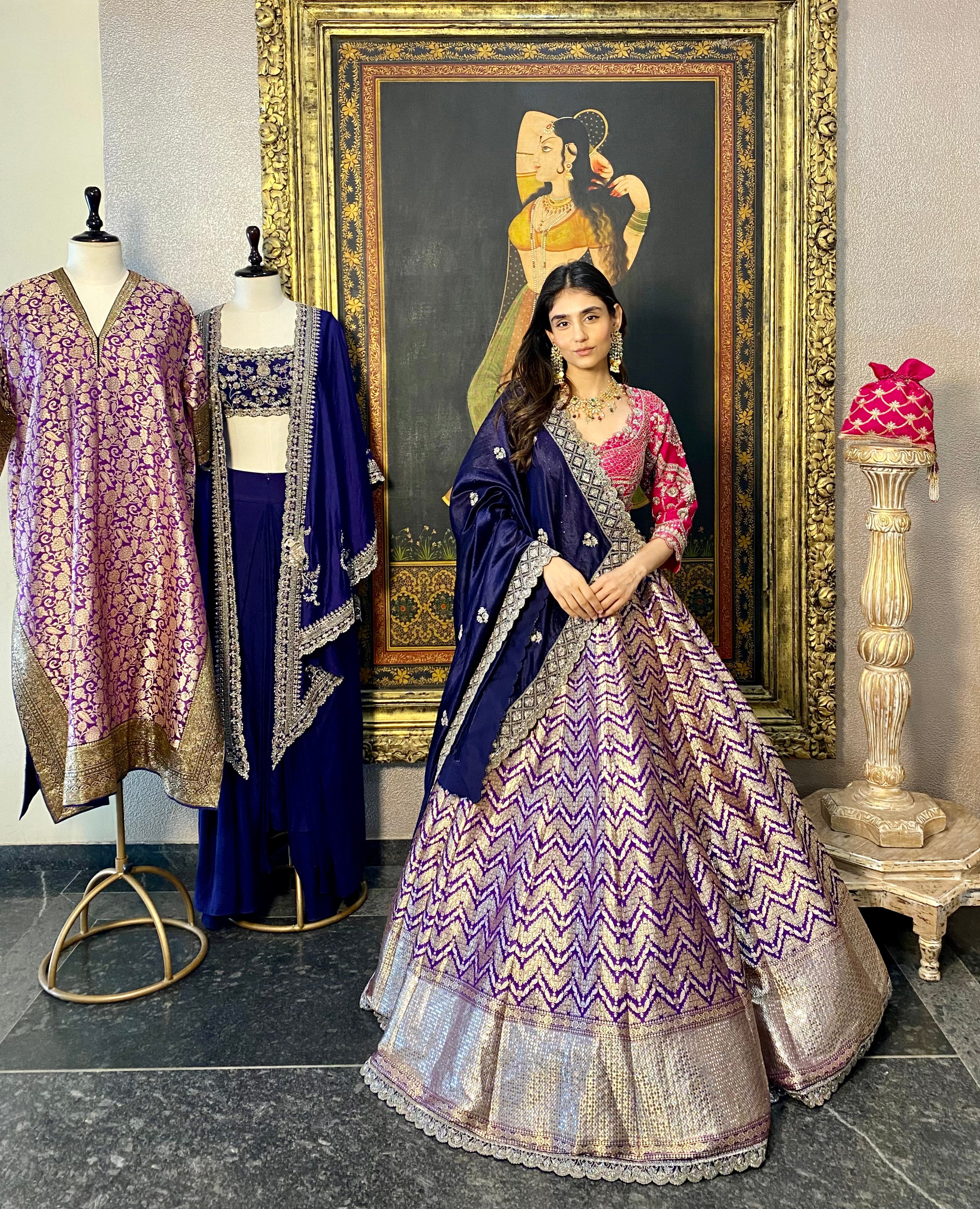 PURPLE BANARASI LEHENGA SET