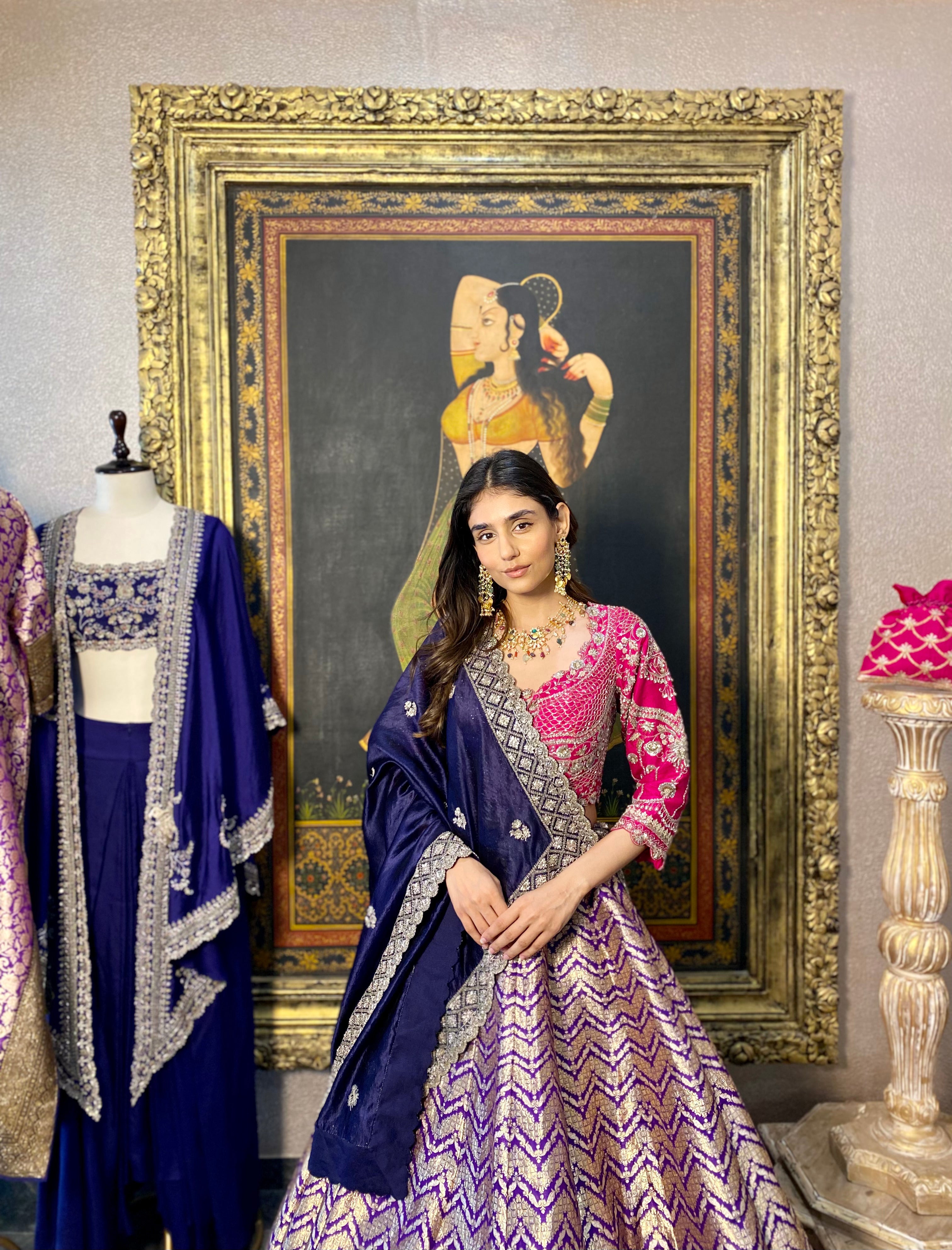 PURPLE BANARASI LEHENGA SET