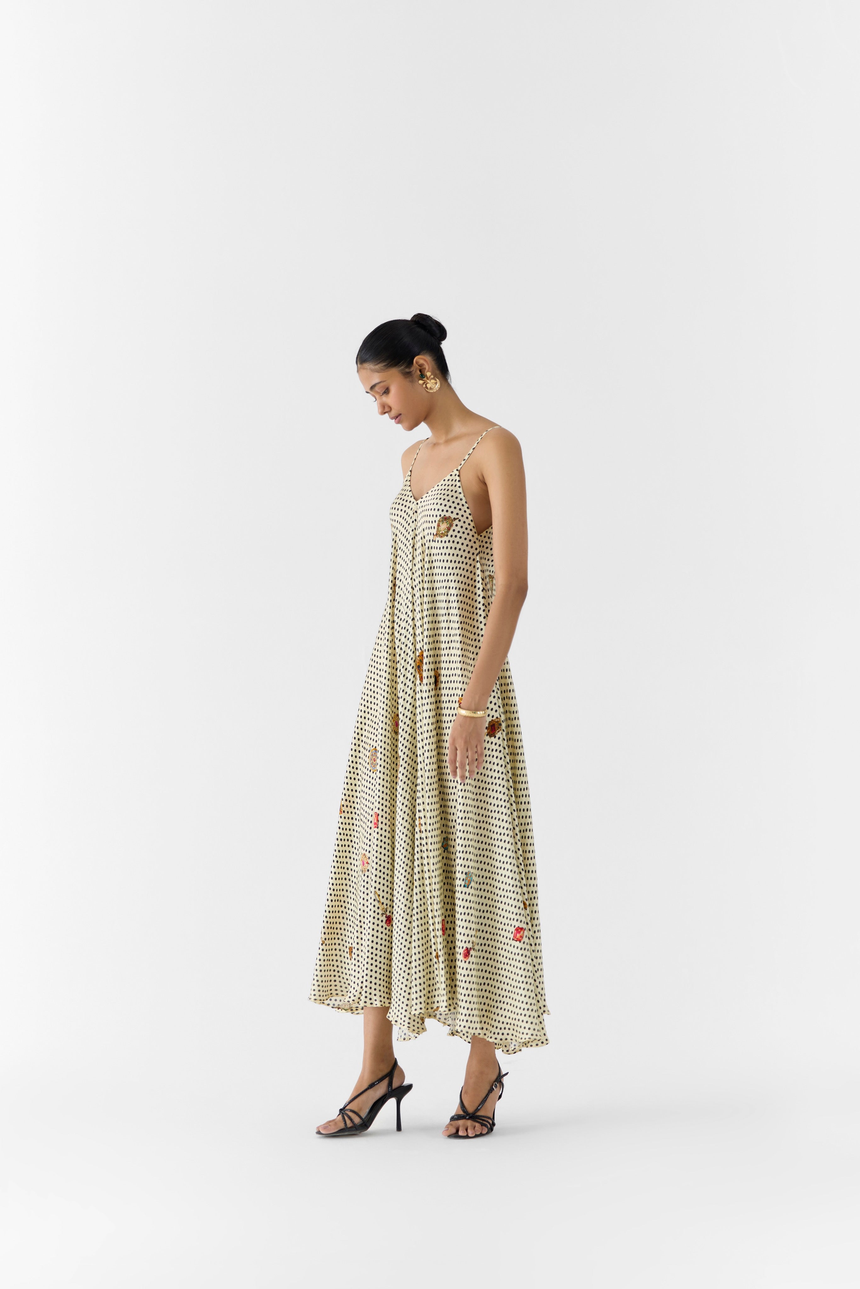 PEARL POLKA DOT STRAPPY DRESS & CAPE