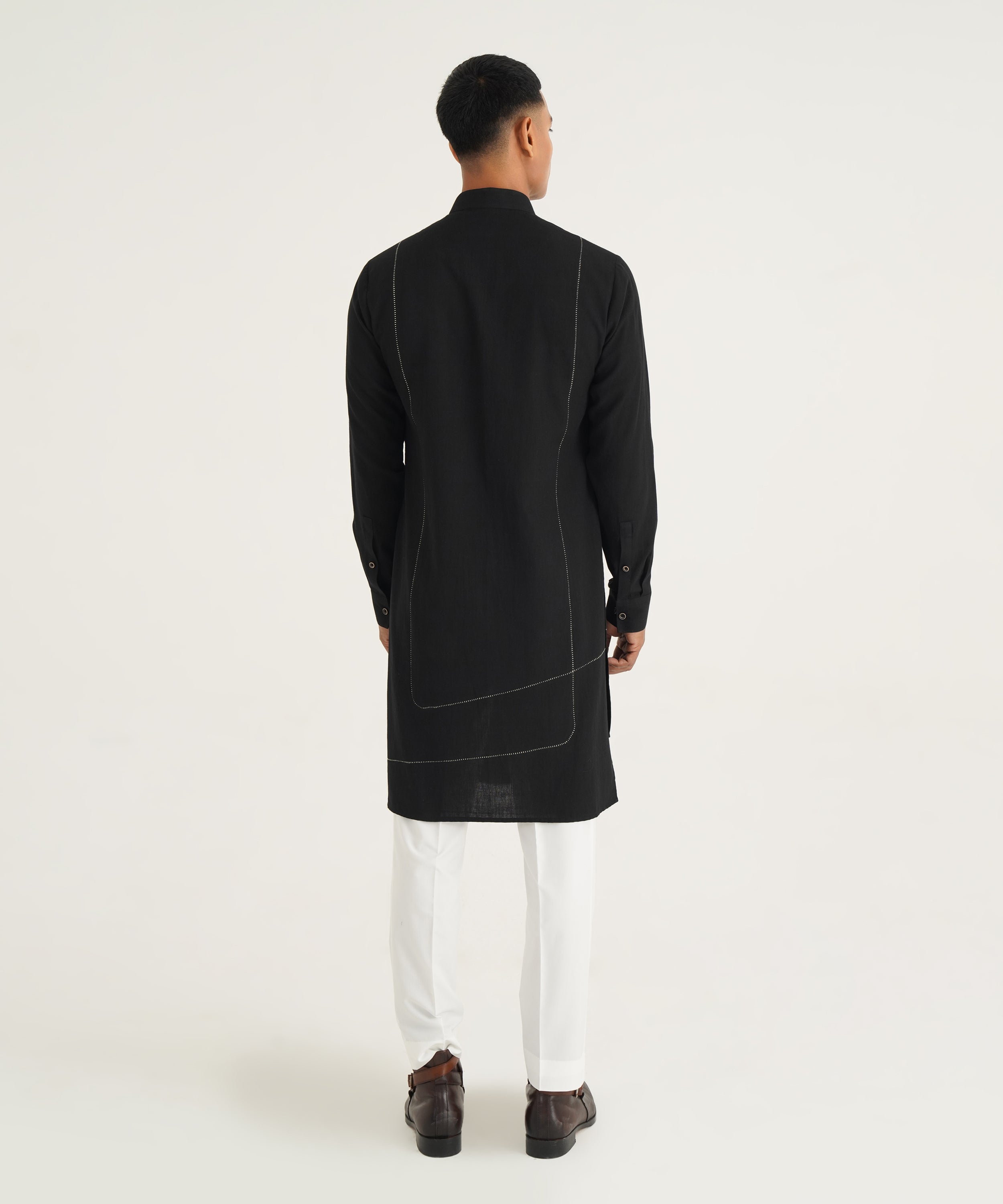 Front Open Handloom Kurta Set