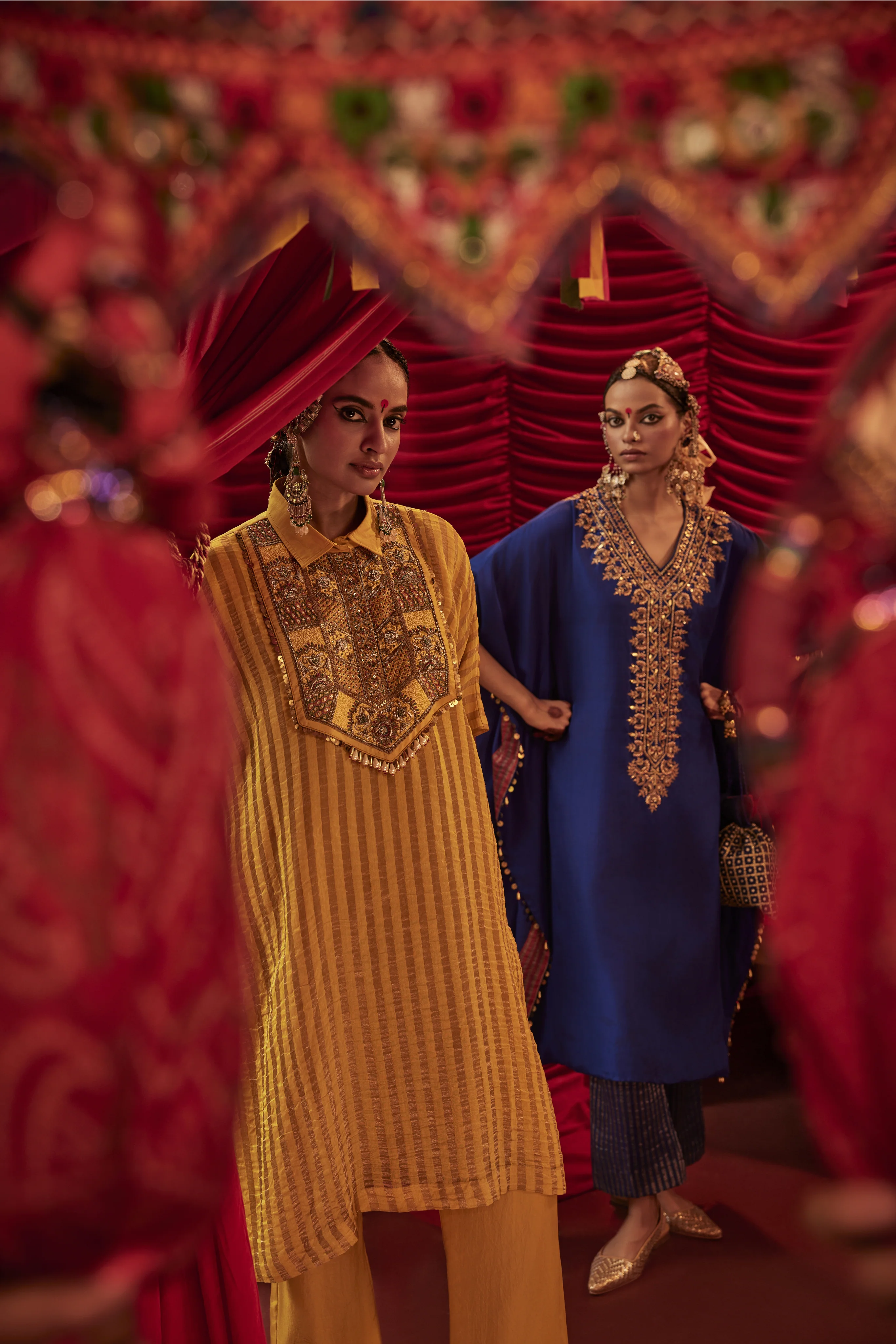 Elegant Yellow Silk Embroidered Kurta Pant Set for Women Festive Wear