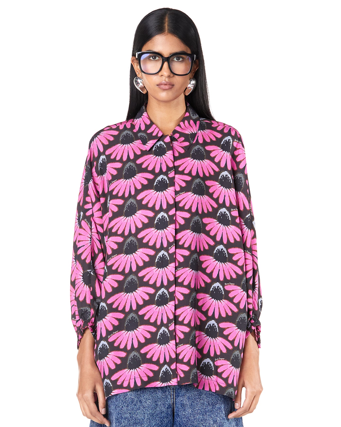 FLORA STAMP BATWING SHIRT