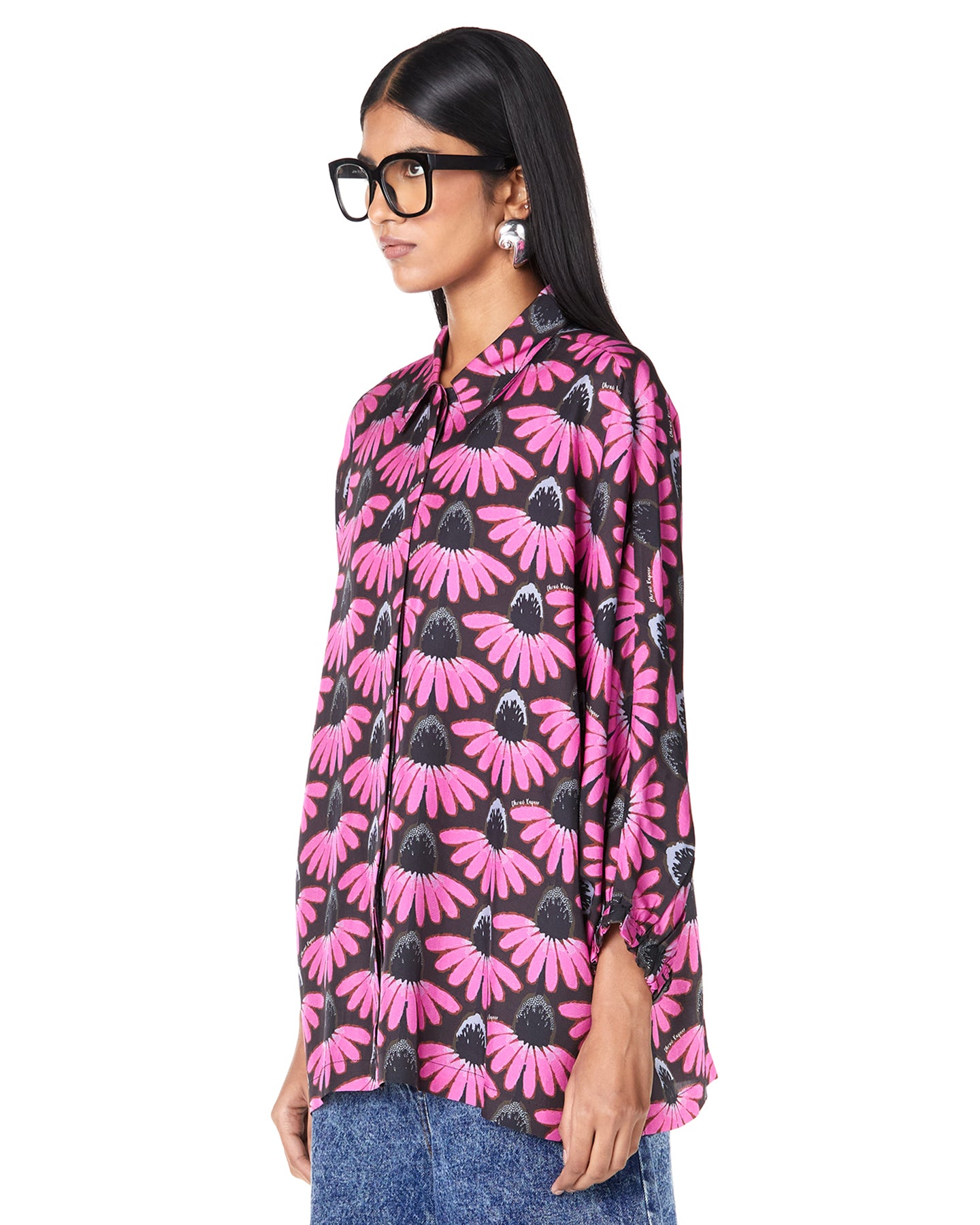 FLORA STAMP BATWING SHIRT