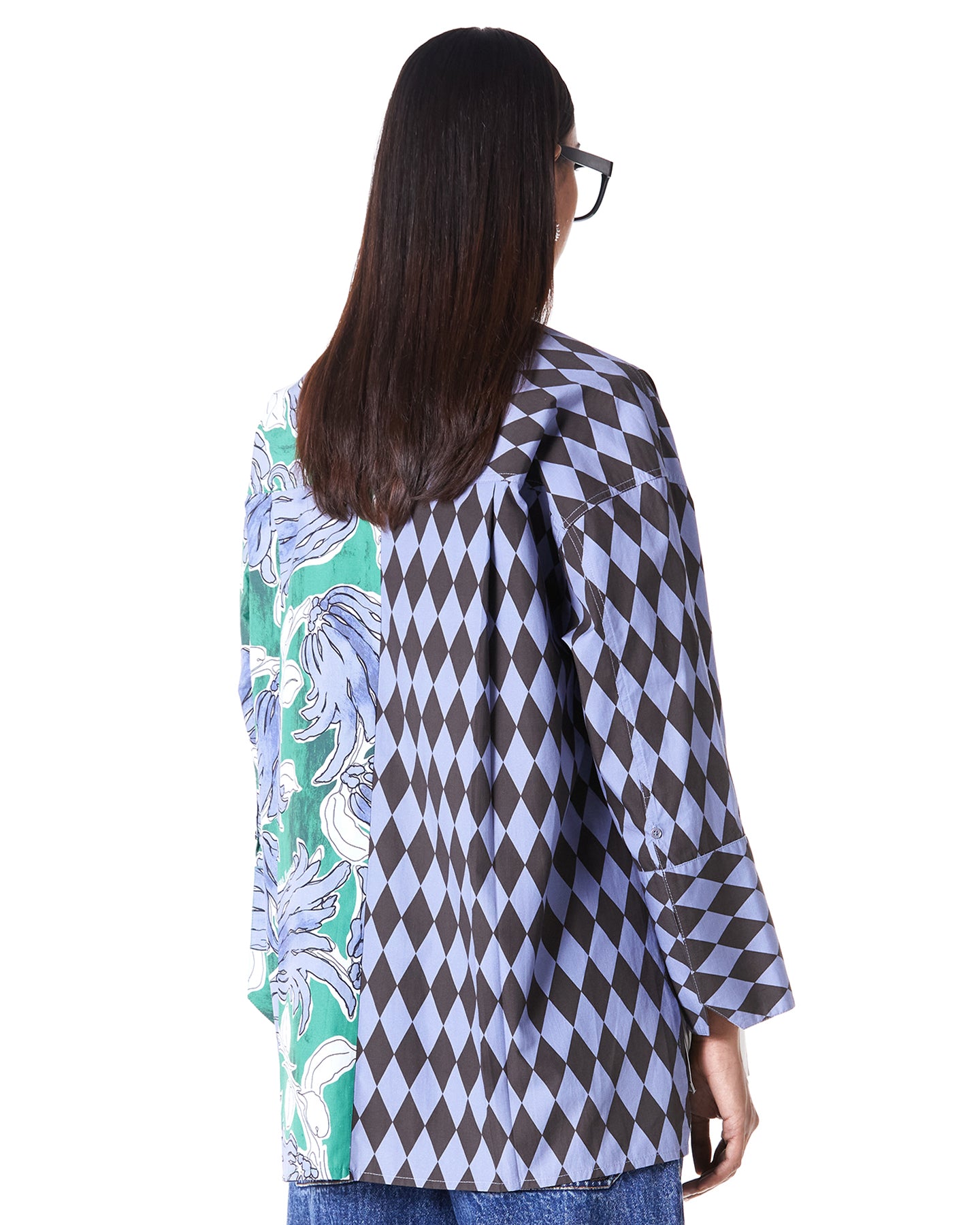 PANELED TIE-UP SHIRT