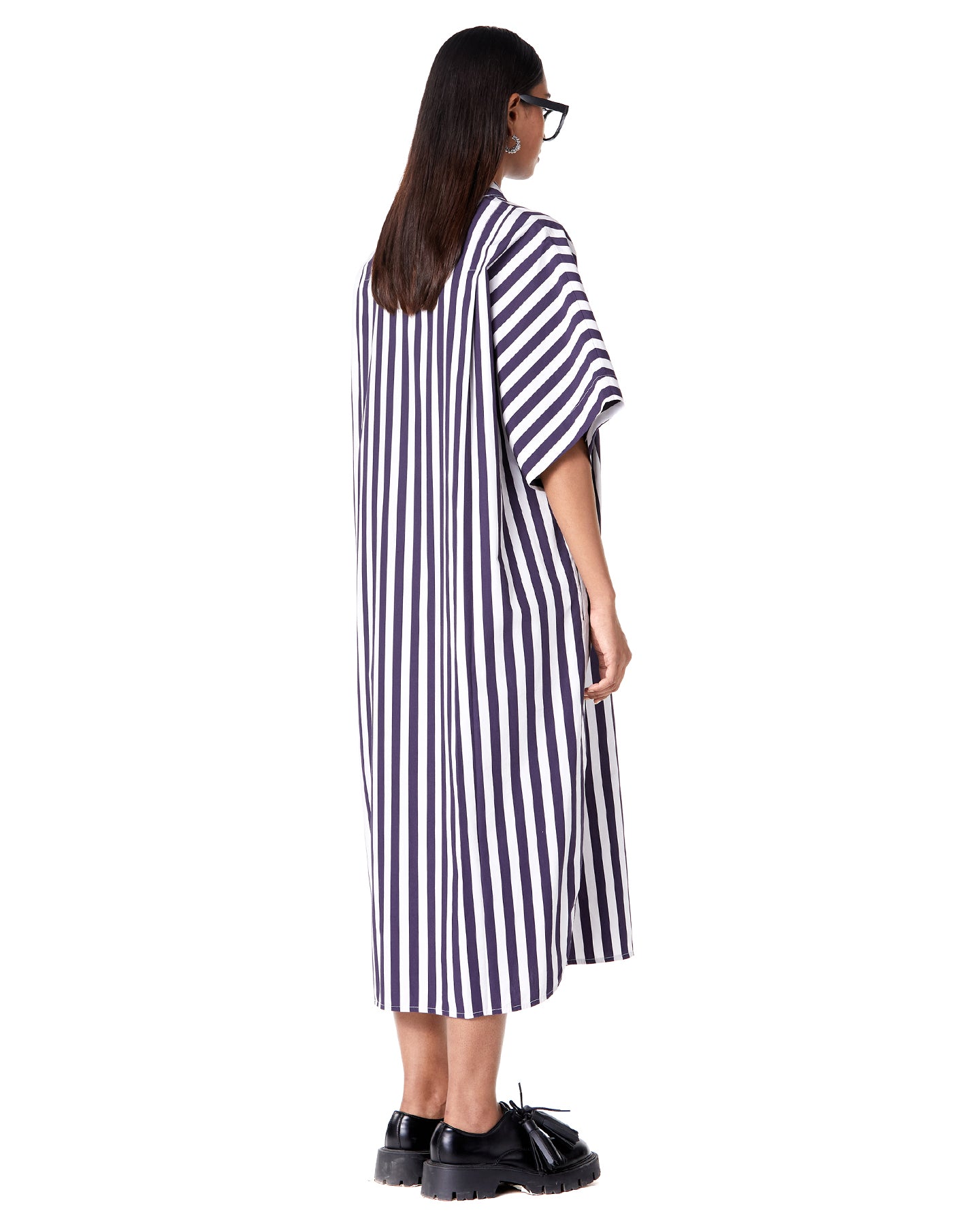 HALF POLO BATWING DRESS