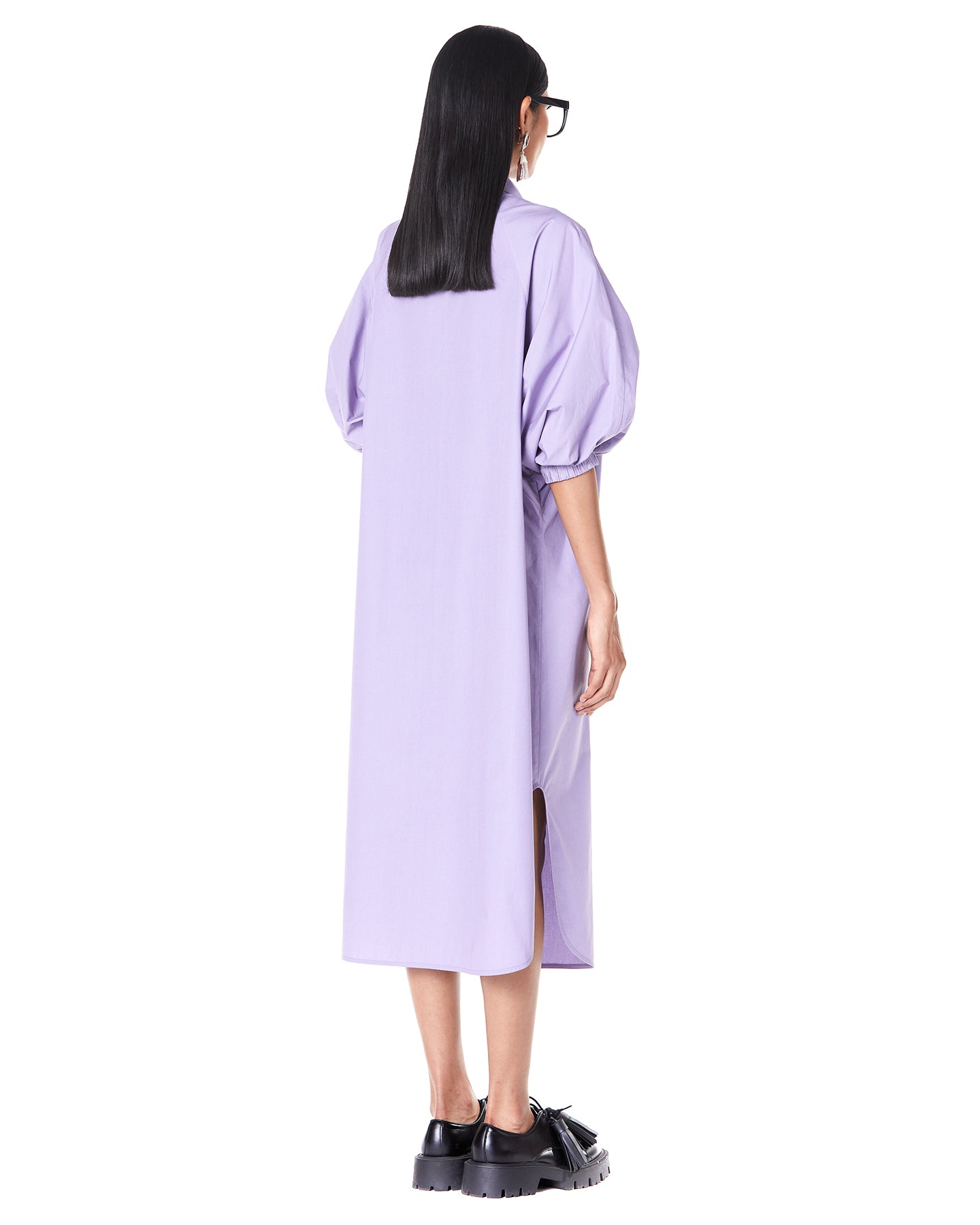 DOUBLE FRESCO BATWING SHIRT-DRESS