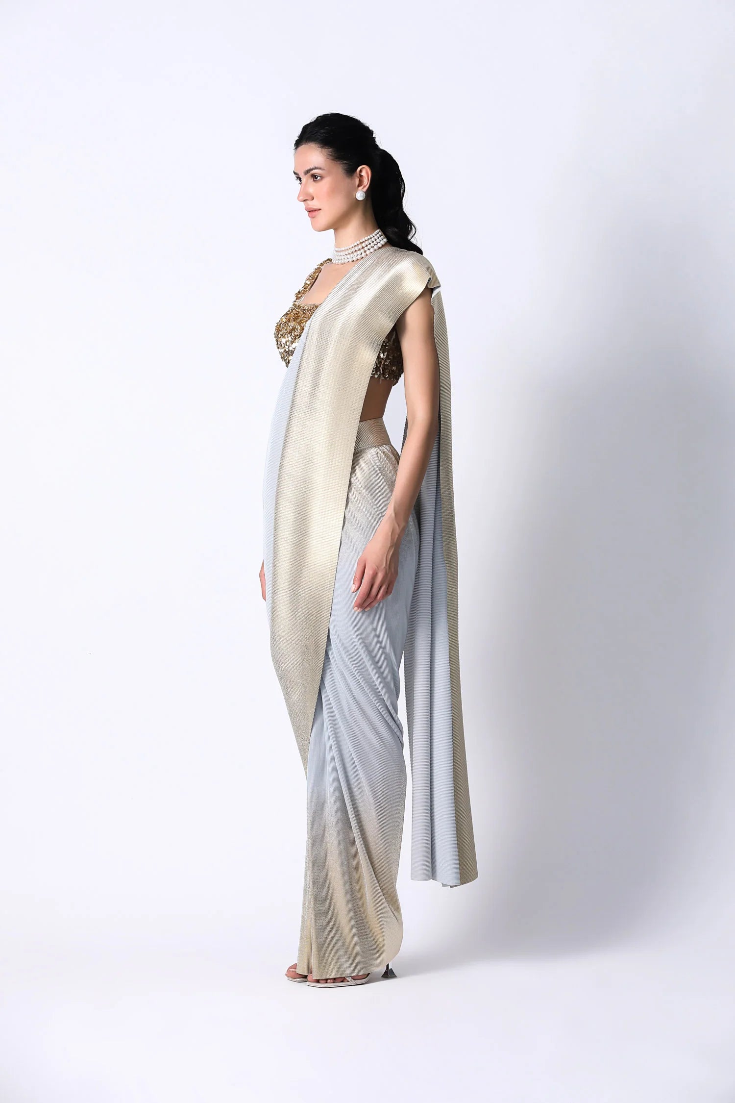 Rosa Blouse with Midnight Sari