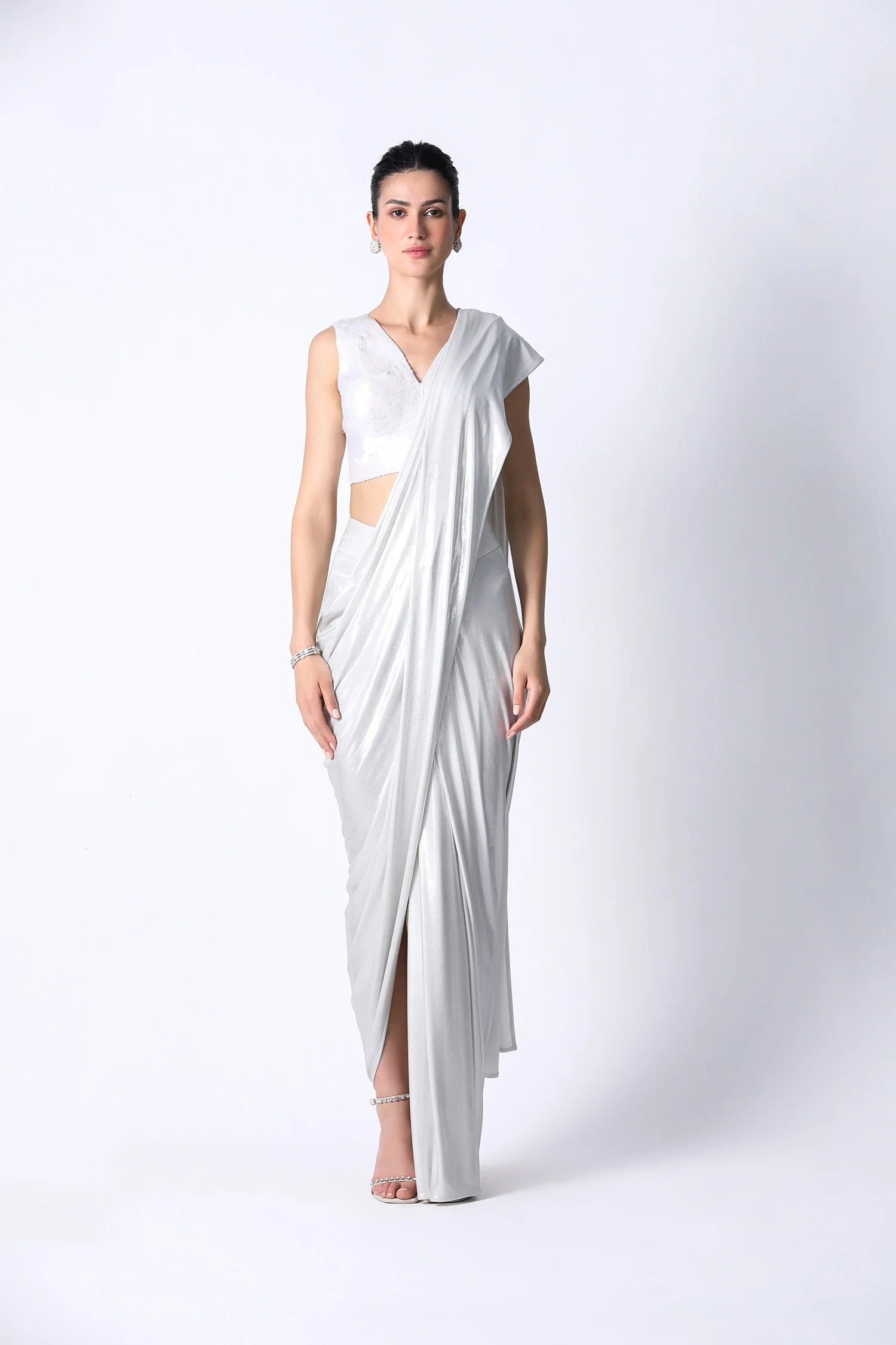 APS Blouse with Waterfall Sari