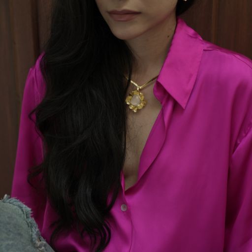 Golden Blossom  Pendant with Heart Shaped Hasli