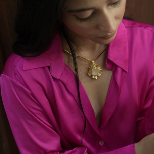 Golden Blossom  Pendant with Heart Shaped Hasli