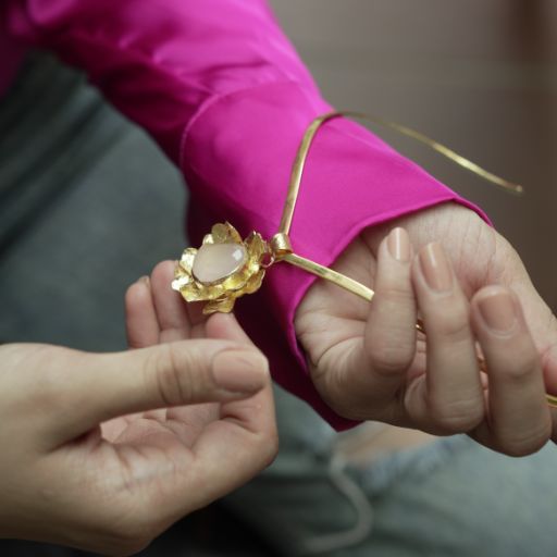 Golden Blossom  Pendant with Heart Shaped Hasli