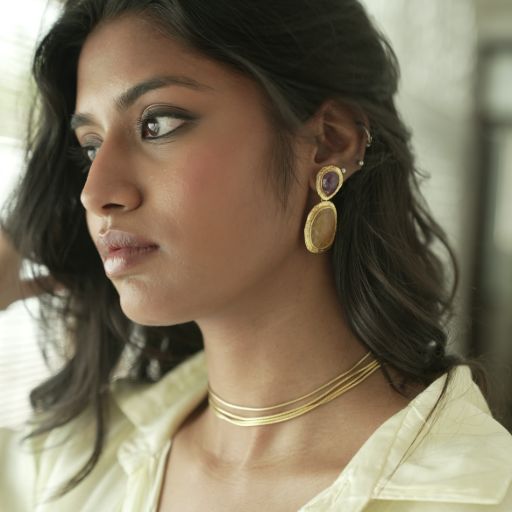 Crimson & Gold Echo  Earrings