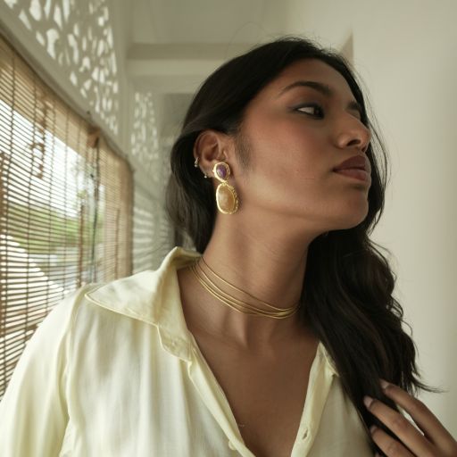 Crimson & Gold Echo  Earrings