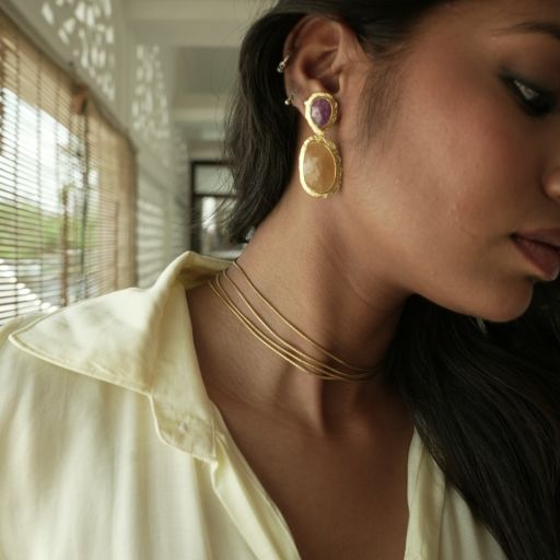 Crimson & Gold Echo  Earrings