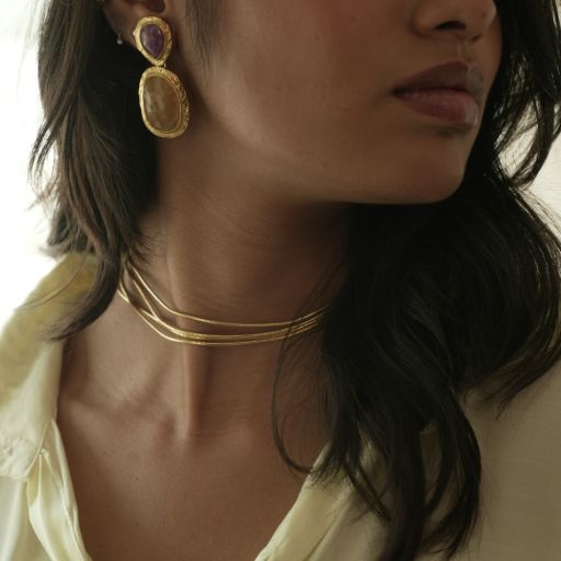 Crimson & Gold Echo  Earrings