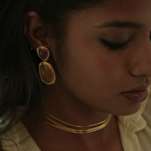 Crimson & Gold Echo  Earrings