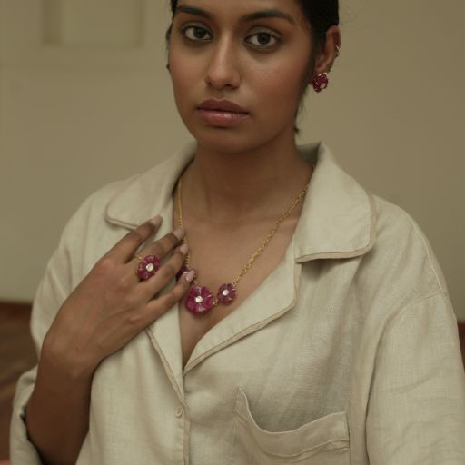 Crimson Blossom  Necklace