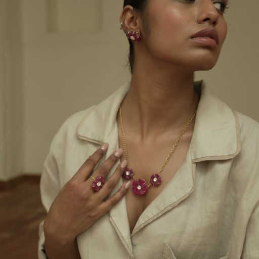 Crimson Blossom  Necklace