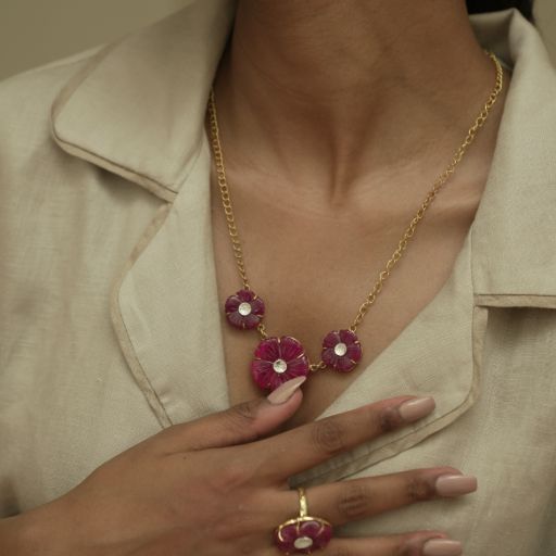 Crimson Blossom  Necklace