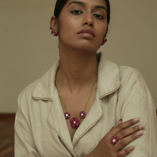 Crimson Blossom  Necklace