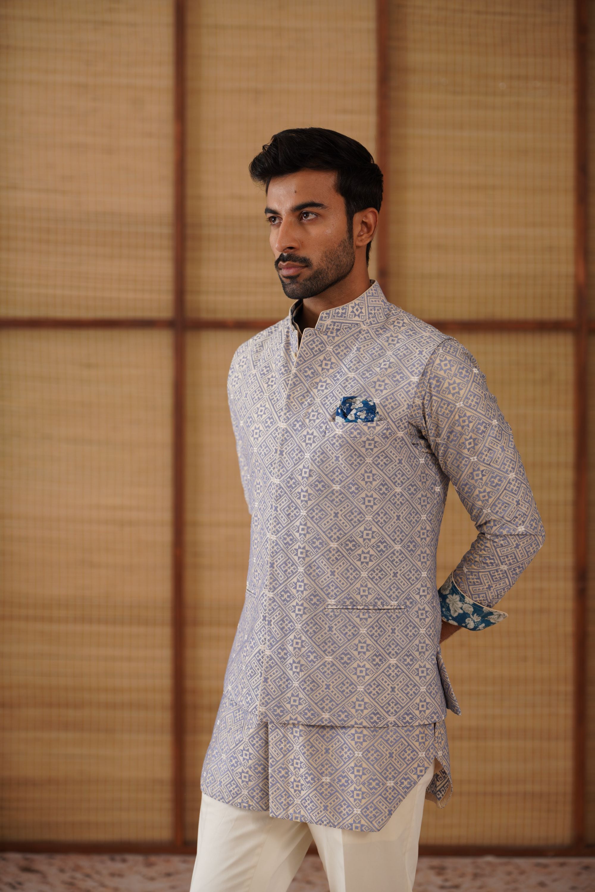 Kairos Diamond Nehru Jacket Set
