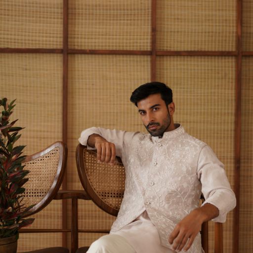 Beads Nehru Jacket Set