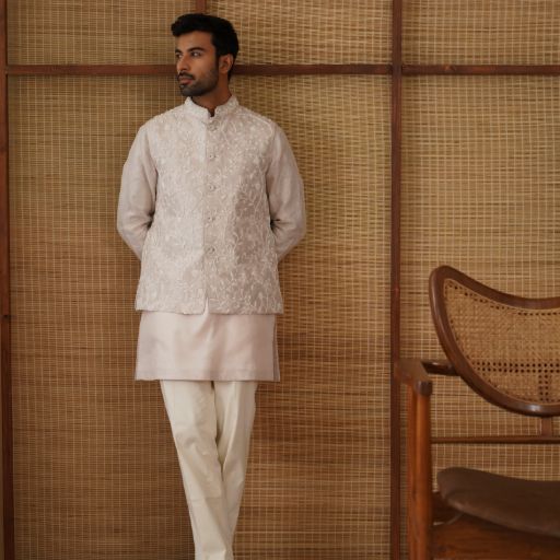 Beads Nehru Jacket Set