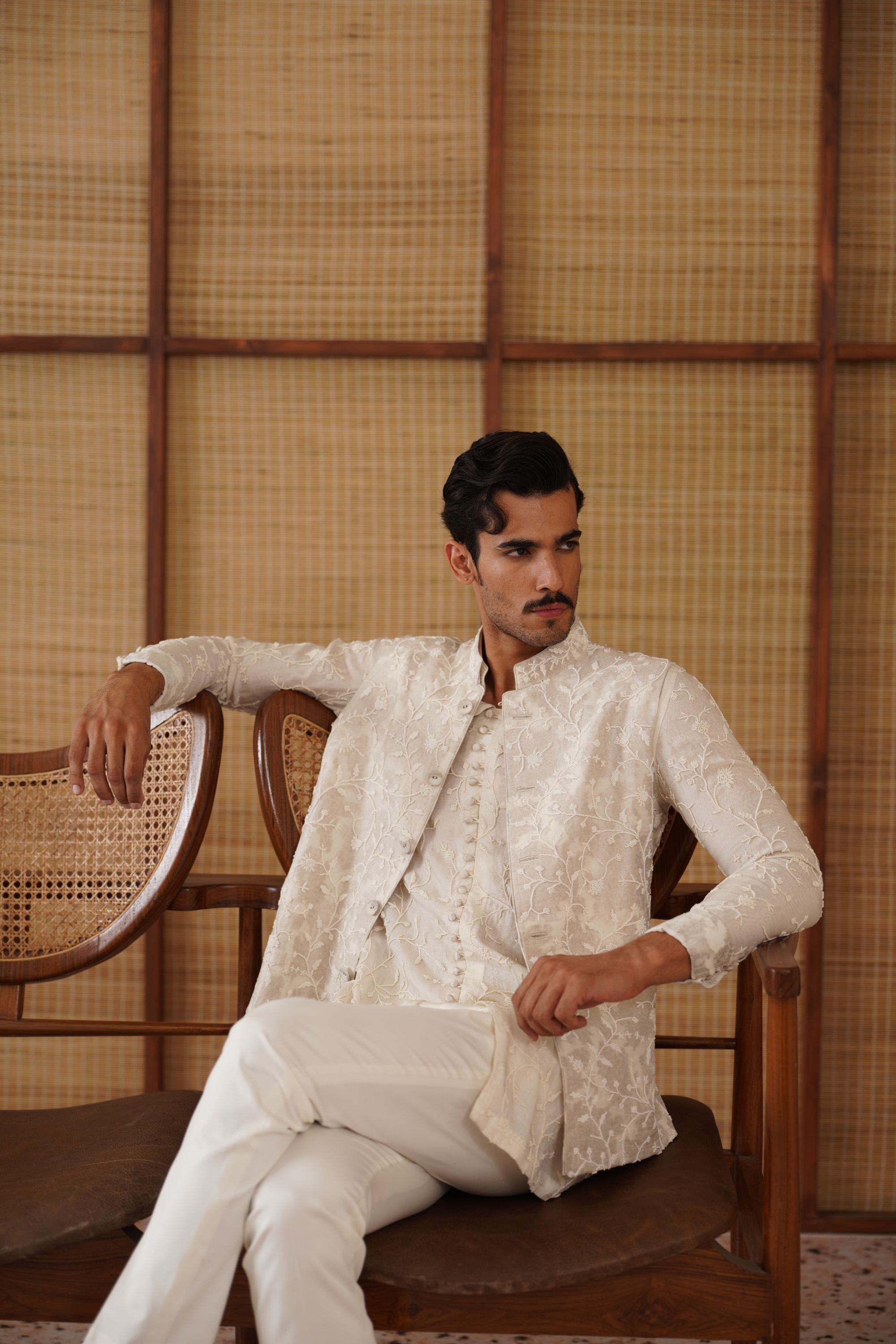 Beads Nehru Jacket Set