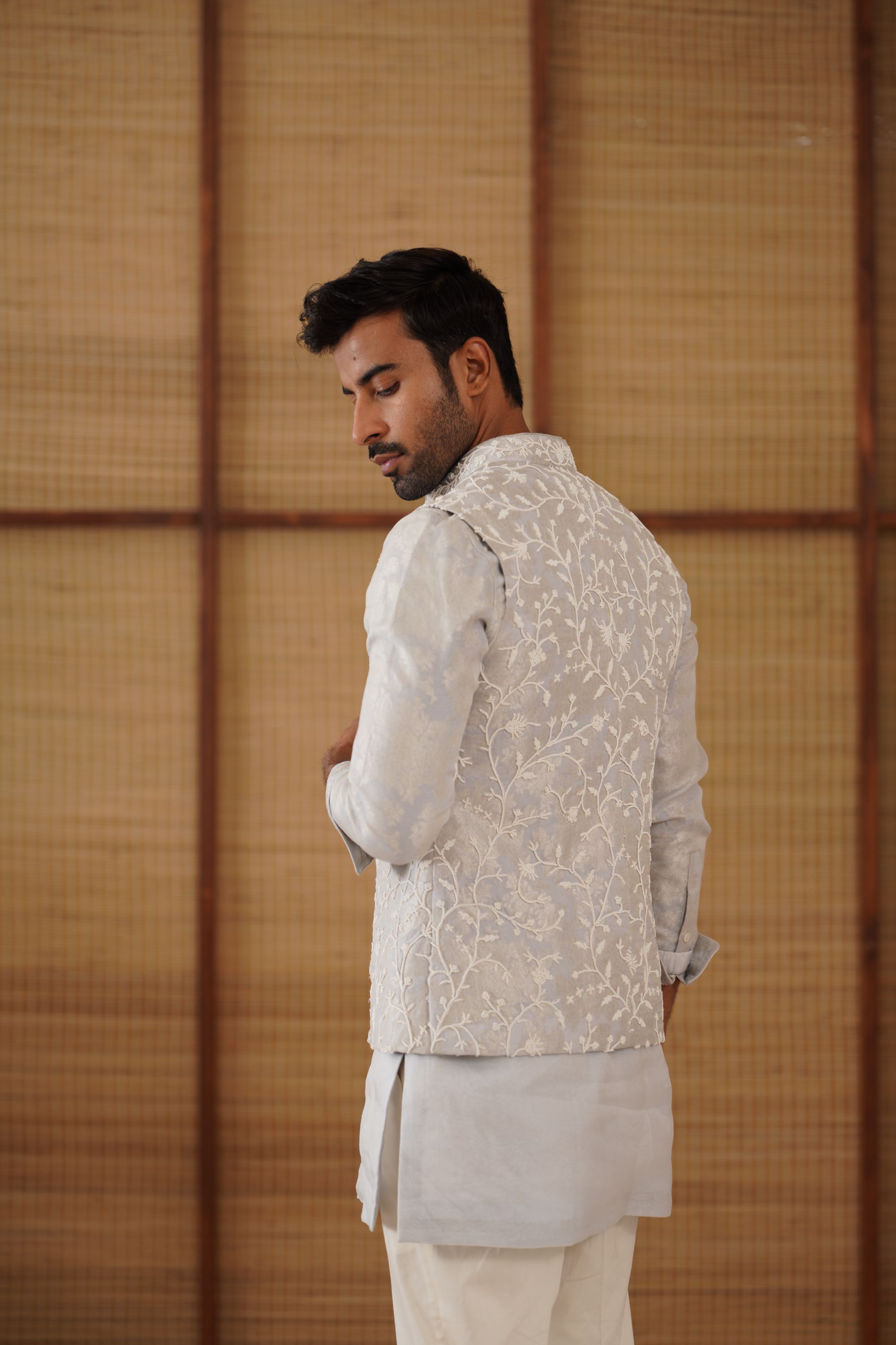 Beads Nehru Jacket Set