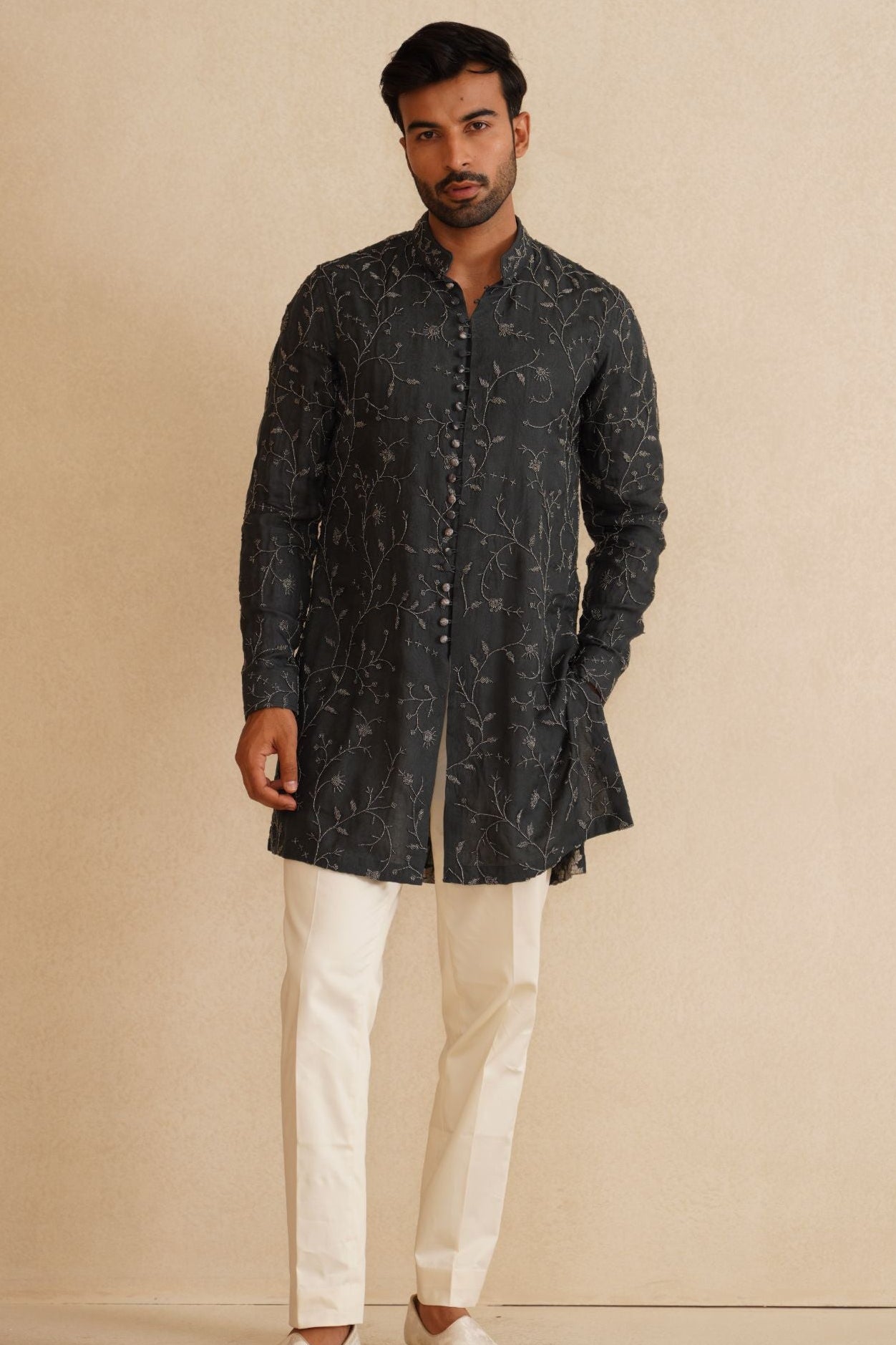 Beads Nehru Jacket Set