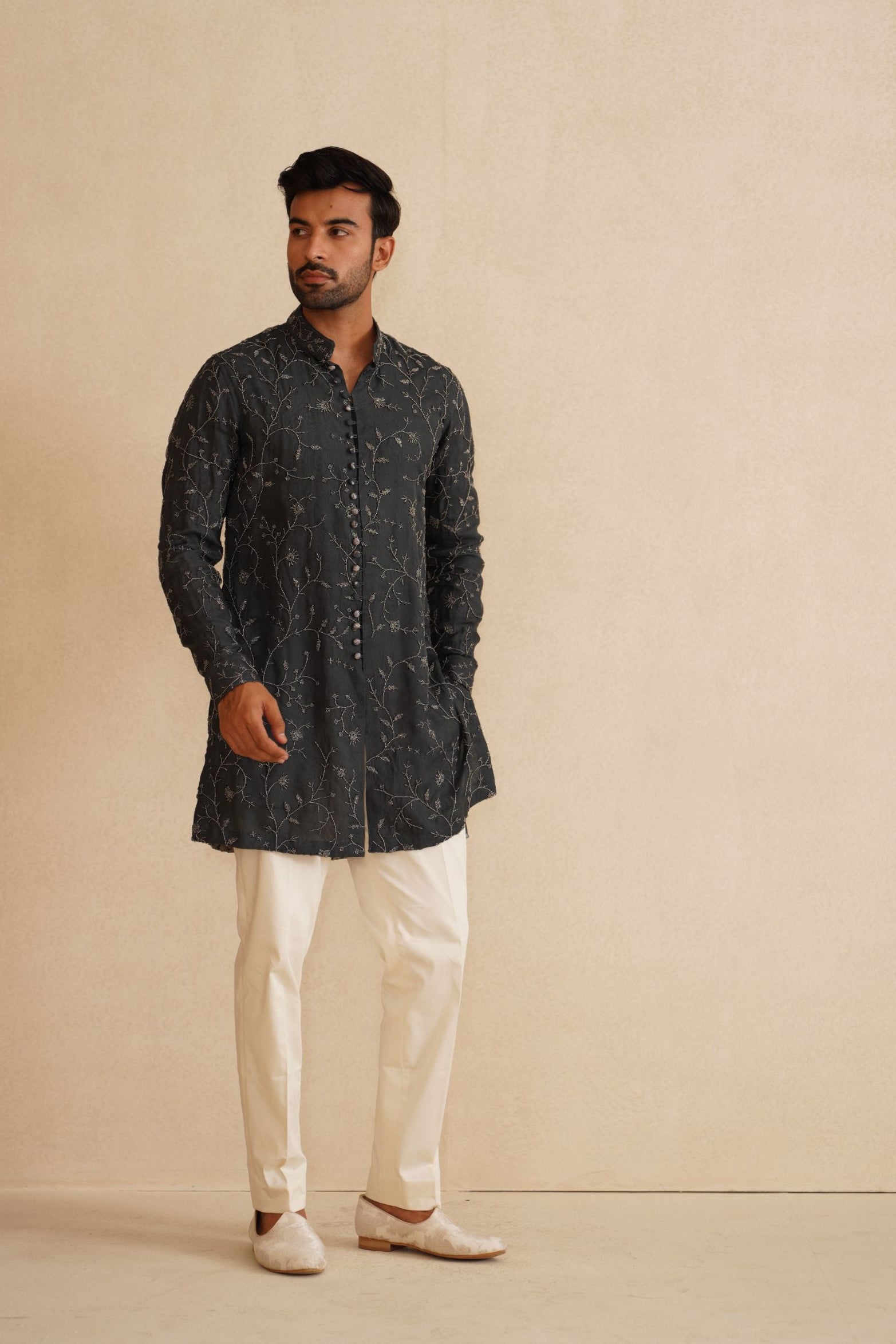 Beads Nehru Jacket Set