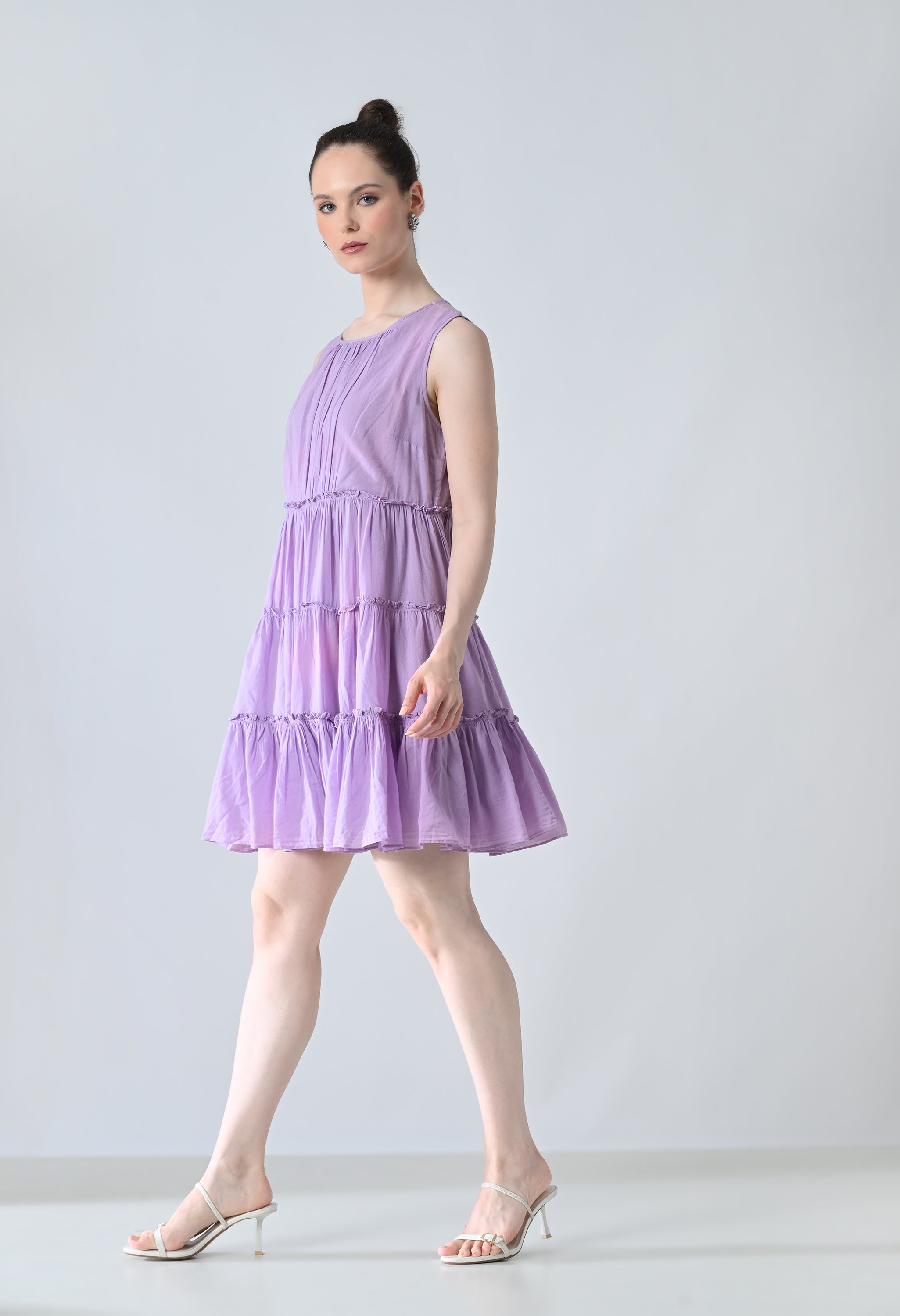 Lilac Breeze Tiered Short Dress