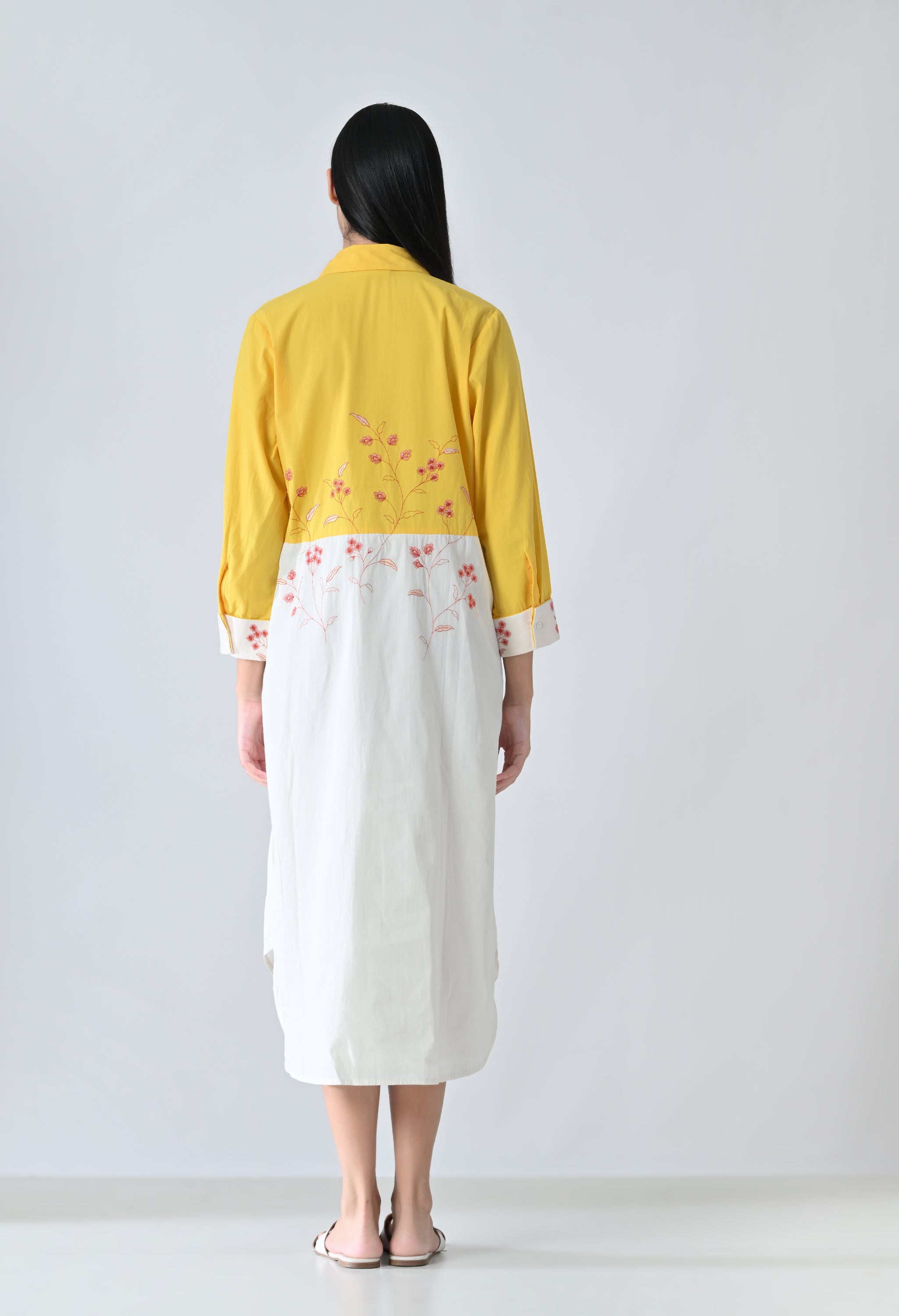 Sunlit Bloom High Low Shirt Dress