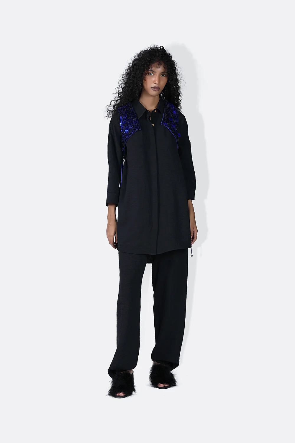 Black with Electric Blue Moka Set with X Overlay