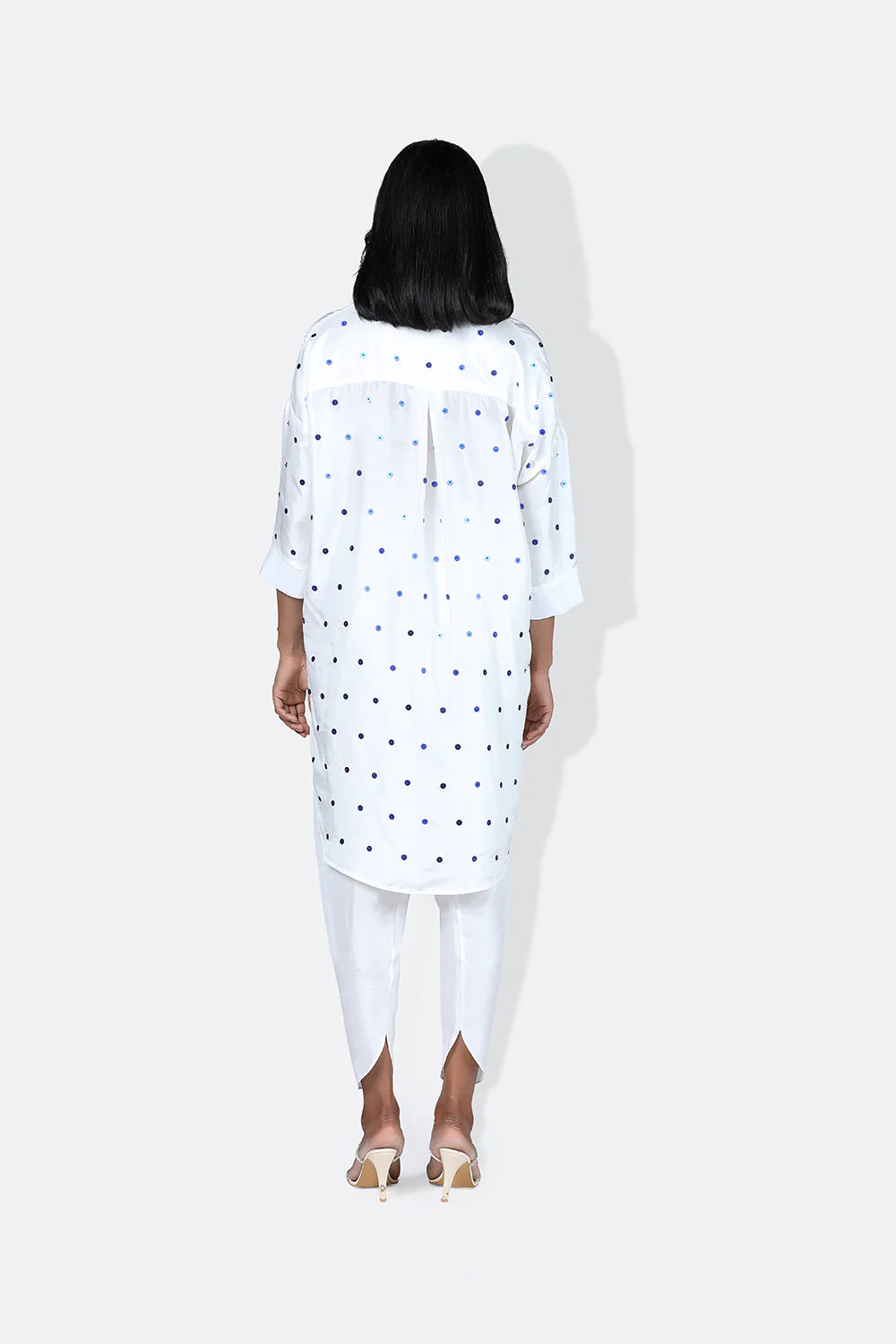 White With Electric Blue Lady Bug Shirt