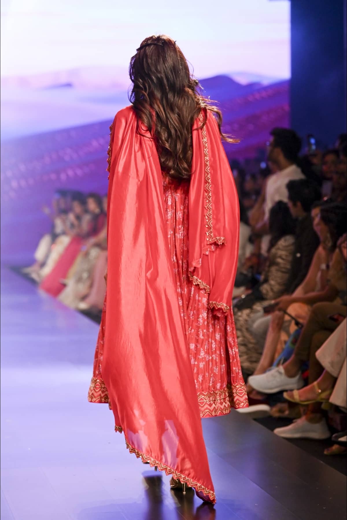 Surkh Laal Floral Anarkali Paired With Dupatta & Churidar