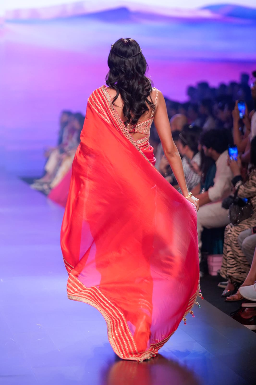 Surkh Laal Hand Embroidered Saree Paired With Heavy Blouse