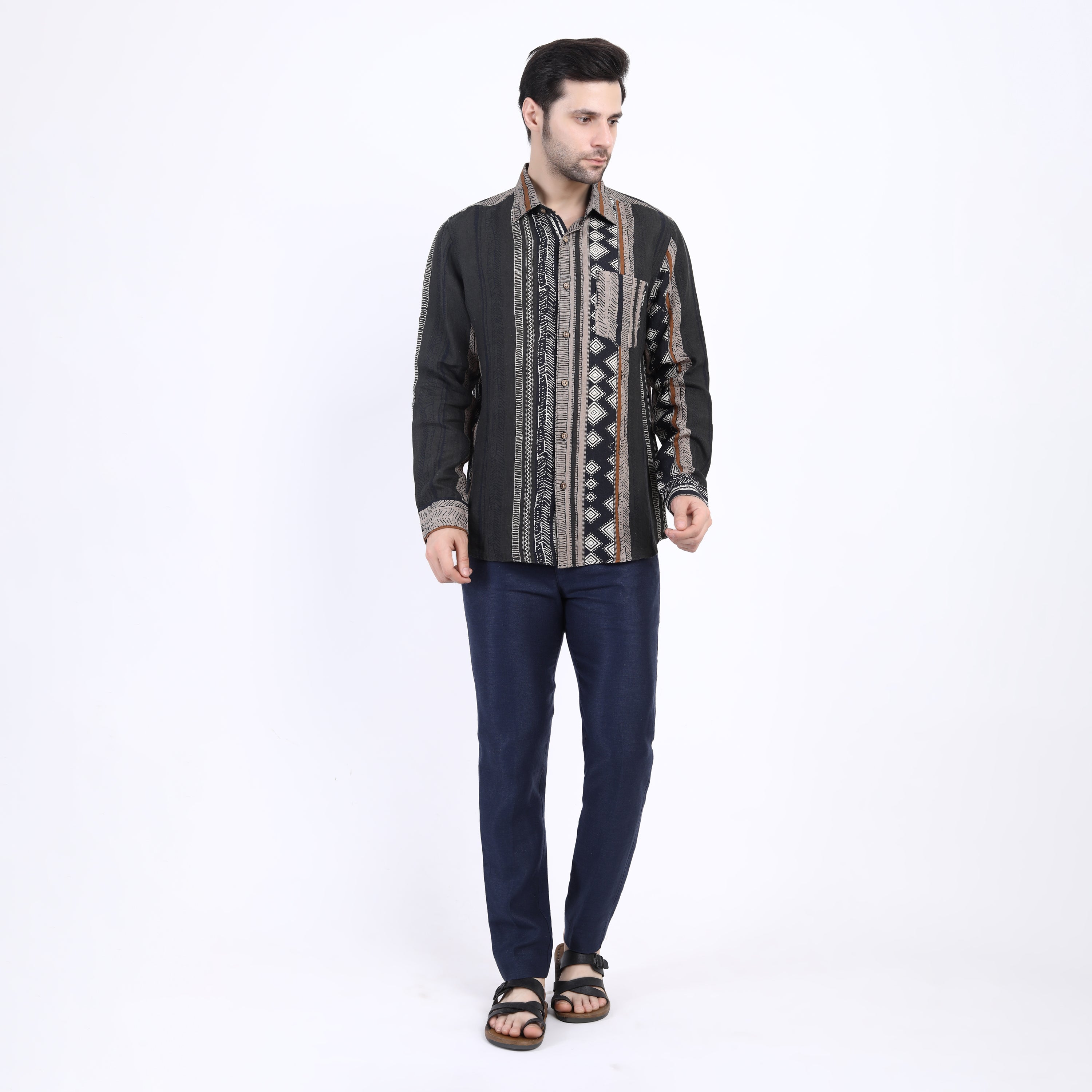 Cairo Print Linen Shirt