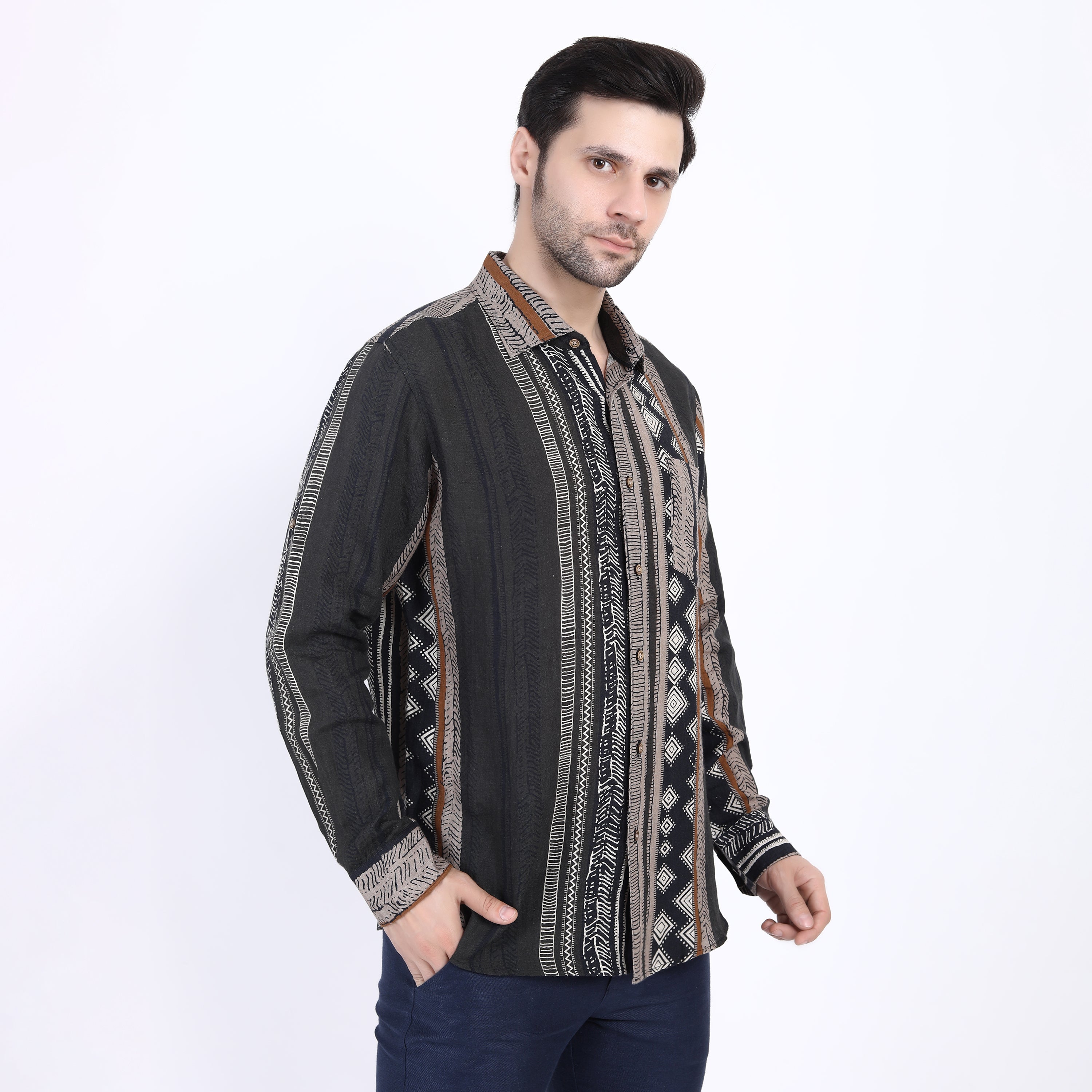 Cairo Print Linen Shirt