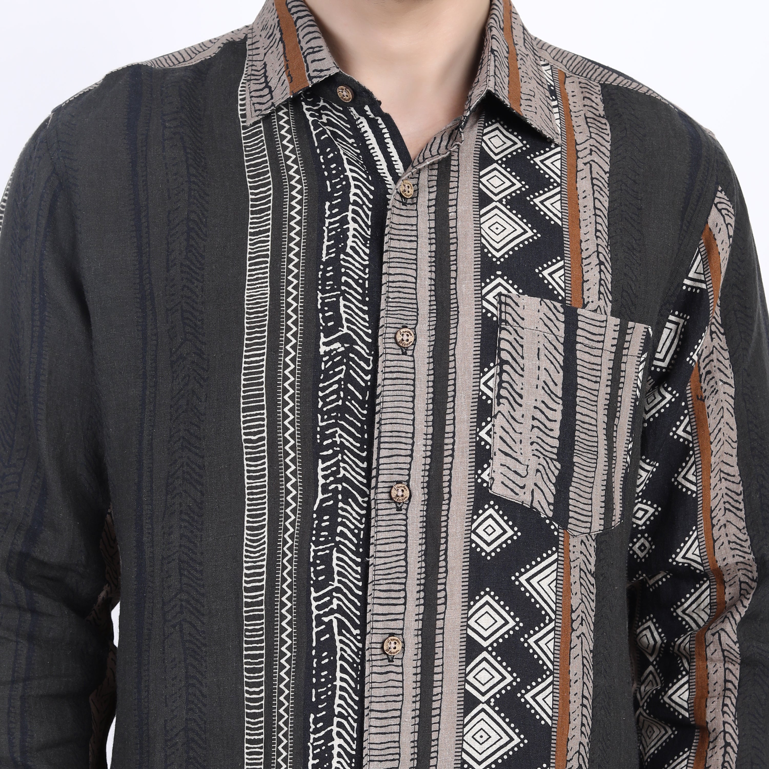 Cairo Print Linen Shirt